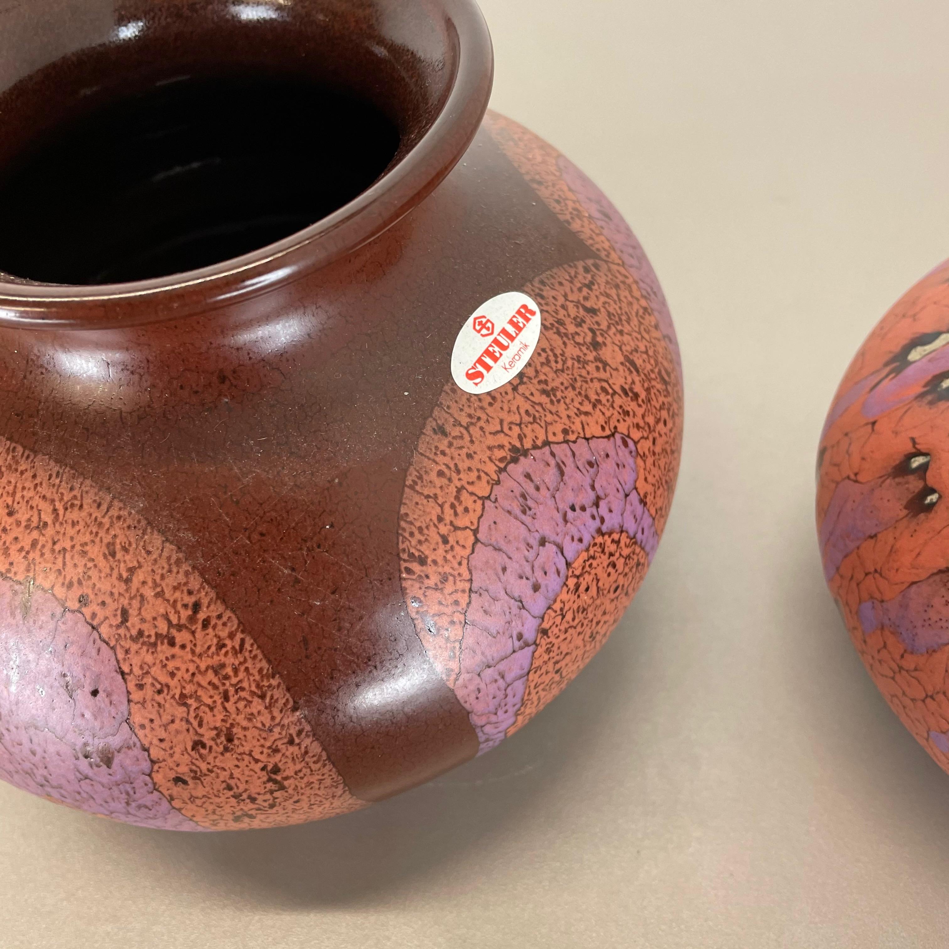 Set of Two Pottery Vases Objects by Steuler Ceramics, Germany, 1970s For Sale 5