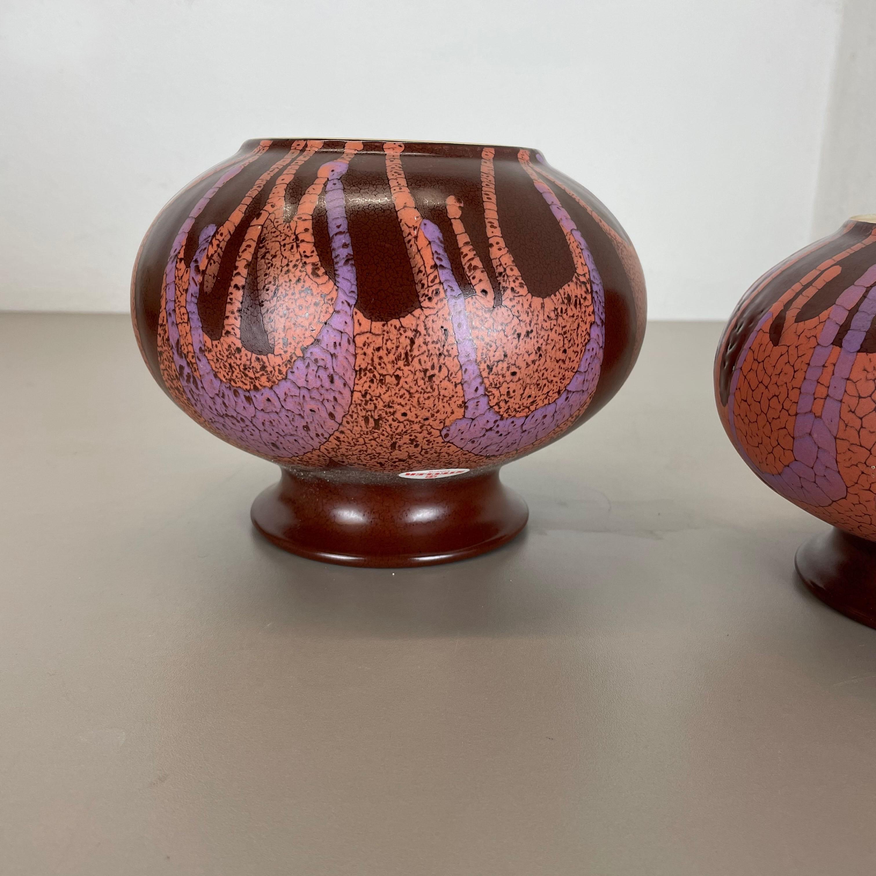 Set of Two Pottery Vases Objects by Steuler Ceramics, Germany, 1970s For Sale 9