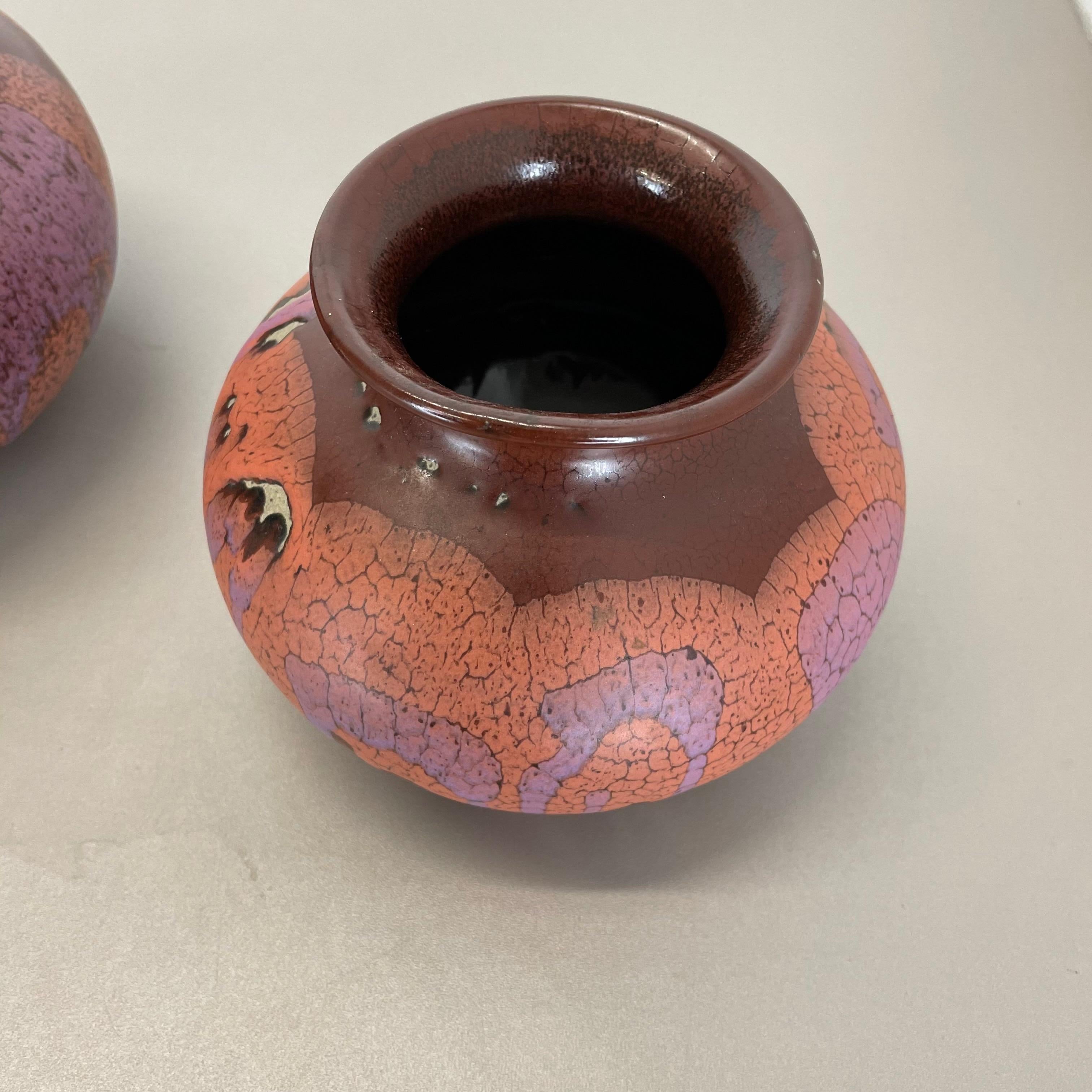 20th Century Set of Two Pottery Vases Objects by Steuler Ceramics, Germany, 1970s For Sale