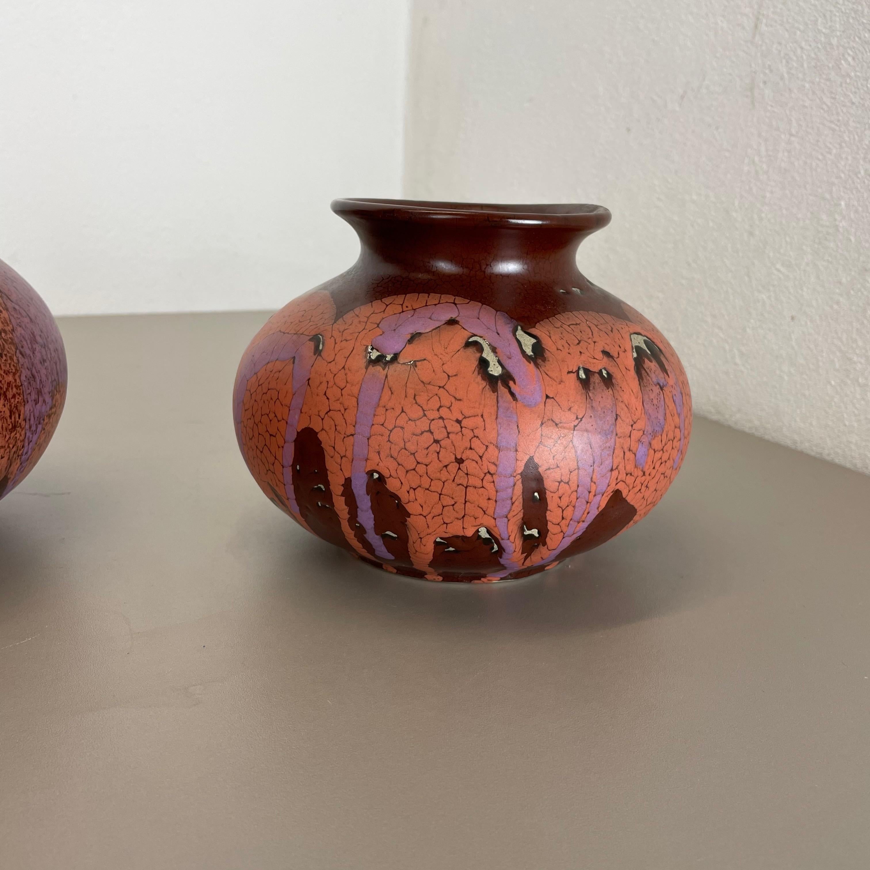 Set of Two Pottery Vases Objects by Steuler Ceramics, Germany, 1970s For Sale 1