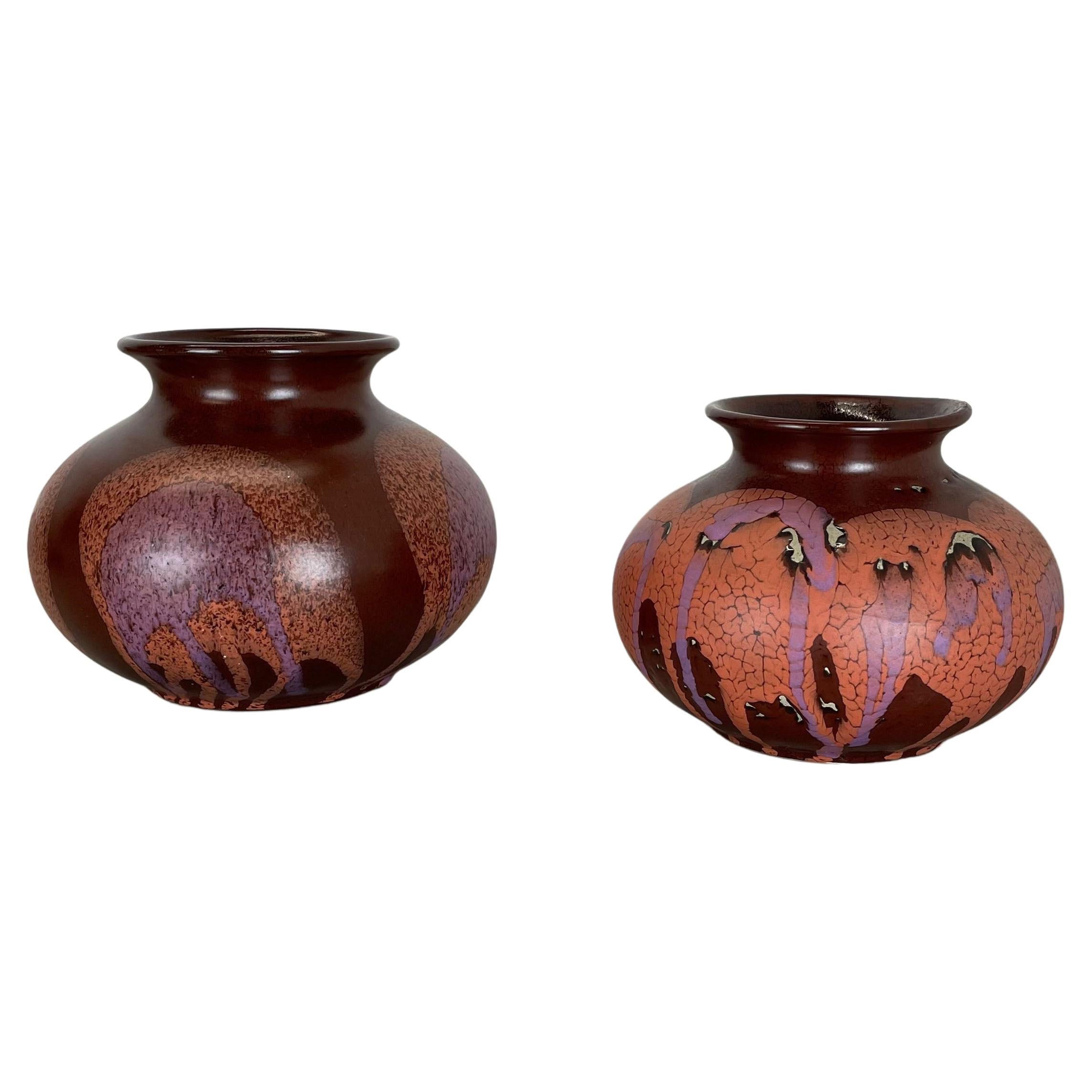 Set of Two Pottery Vases Objects by Steuler Ceramics, Germany, 1970s
