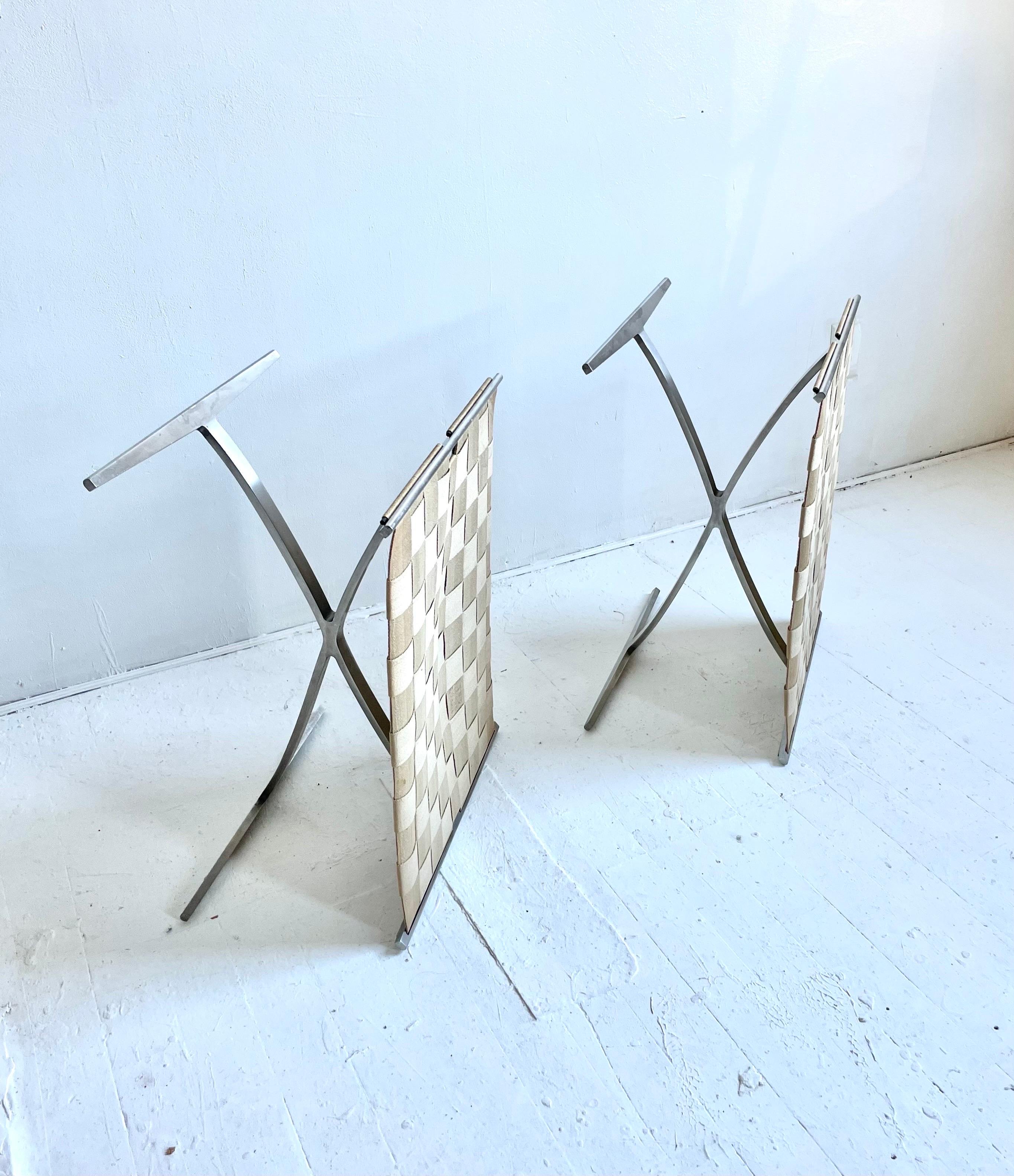 Modern Set of Two - Preben Fabricius and Jørgen Kastholm Stools Model no. 4391