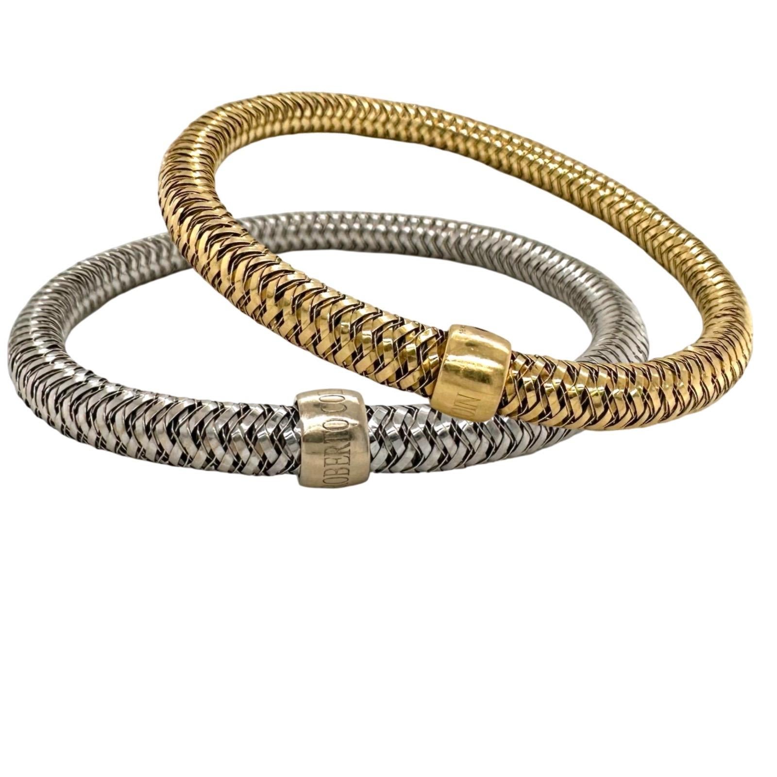 Set of Two Primavera Bracelets in 18k Yellow Gold and 18k White Gold 2