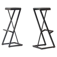 Retro Set of two prototype bar stools from the 1950s. 