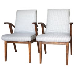 Set of Two Puchala Armchairs in Checkered Fabric from 1970s