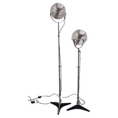 Set of Two "Raak" Glass Globe Floor Lamps 1960s by Frank Ligtelijn