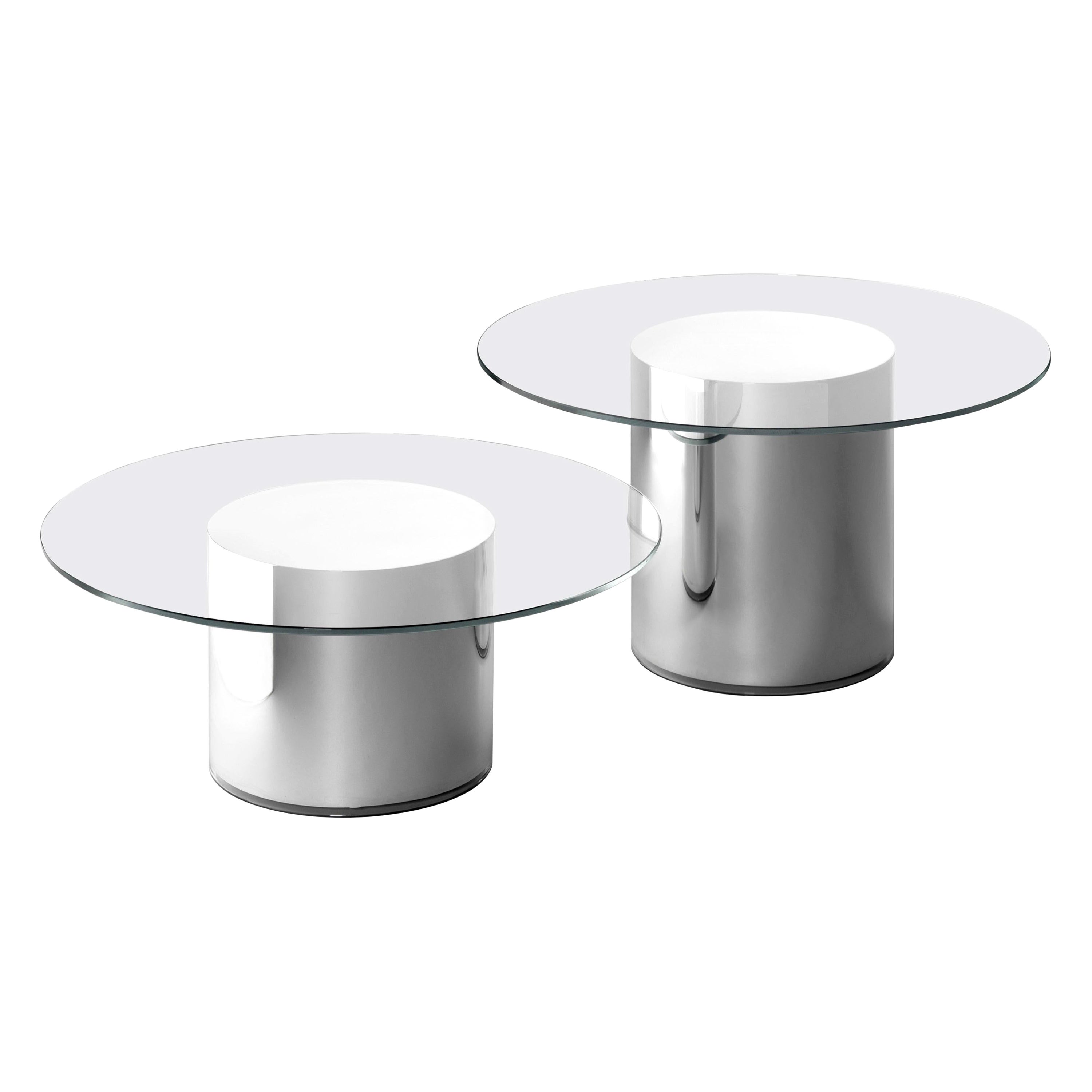 Set of Two Ramon Úbeda and Otto Canalda Contemporary Glass 2001 Side Tables