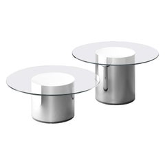 Set of Two Ramon Úbeda and Otto Canalda Contemporary Glass 2001 Side Tables