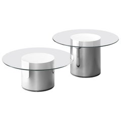Set of Two Ramon Úbeda and Otto Canalda Contemporary Glass Side Tables by BD