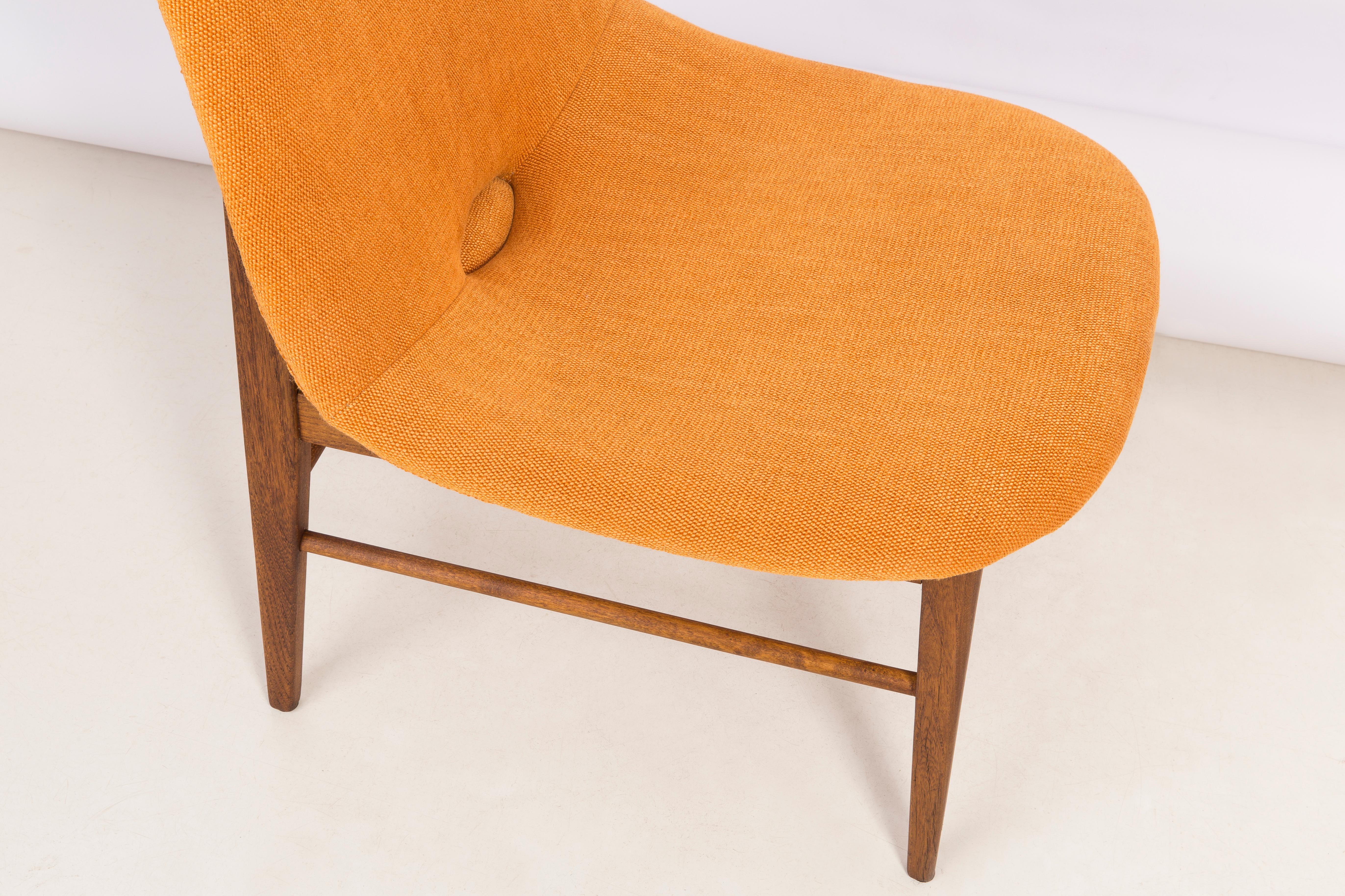 Set of Two Rare 20th Century Orange Shell Chairs, H. Lachert, 1960s For Sale 3