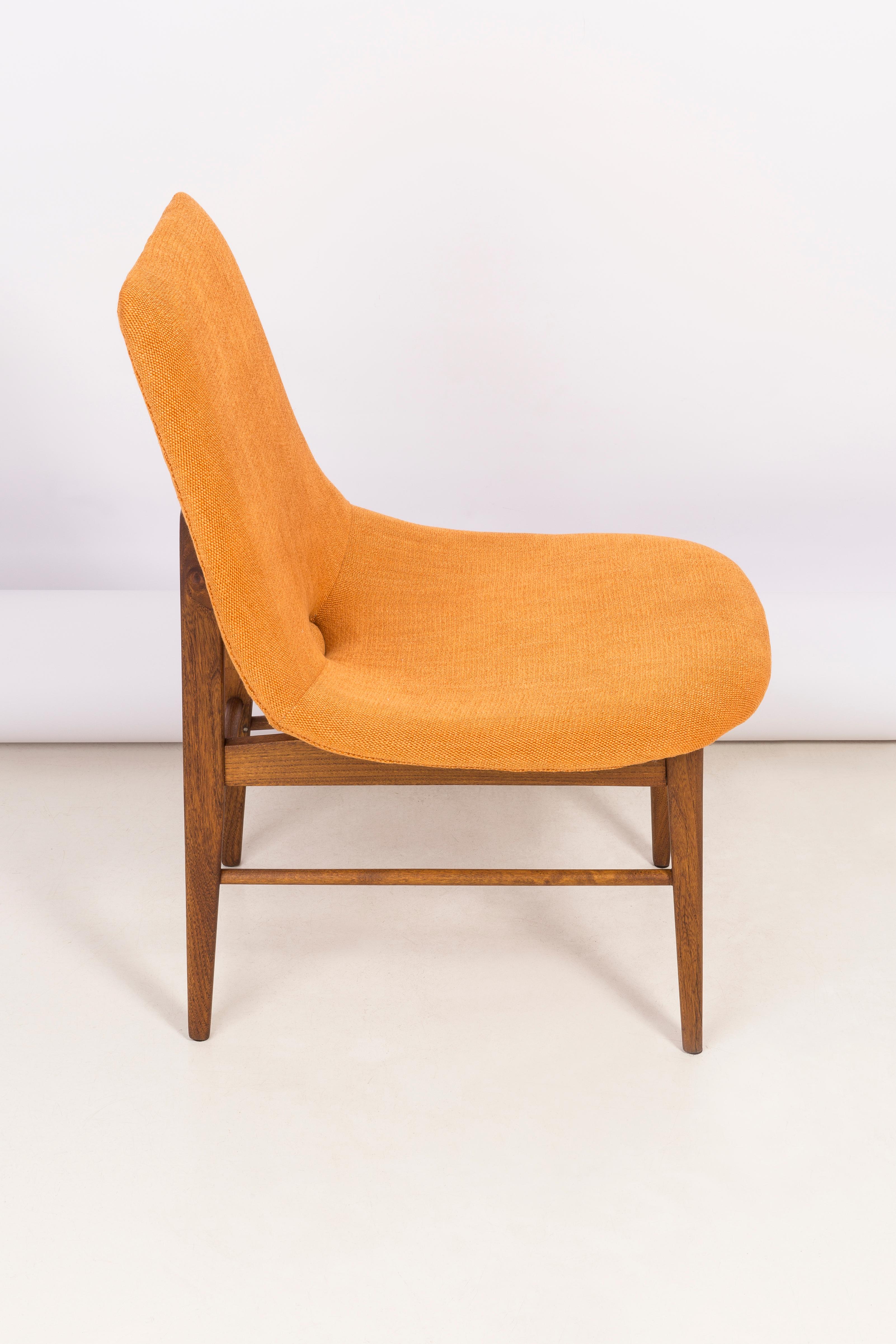 Mid-Century Modern Set of Two Rare 20th Century Orange Shell Chairs, H. Lachert, 1960s For Sale