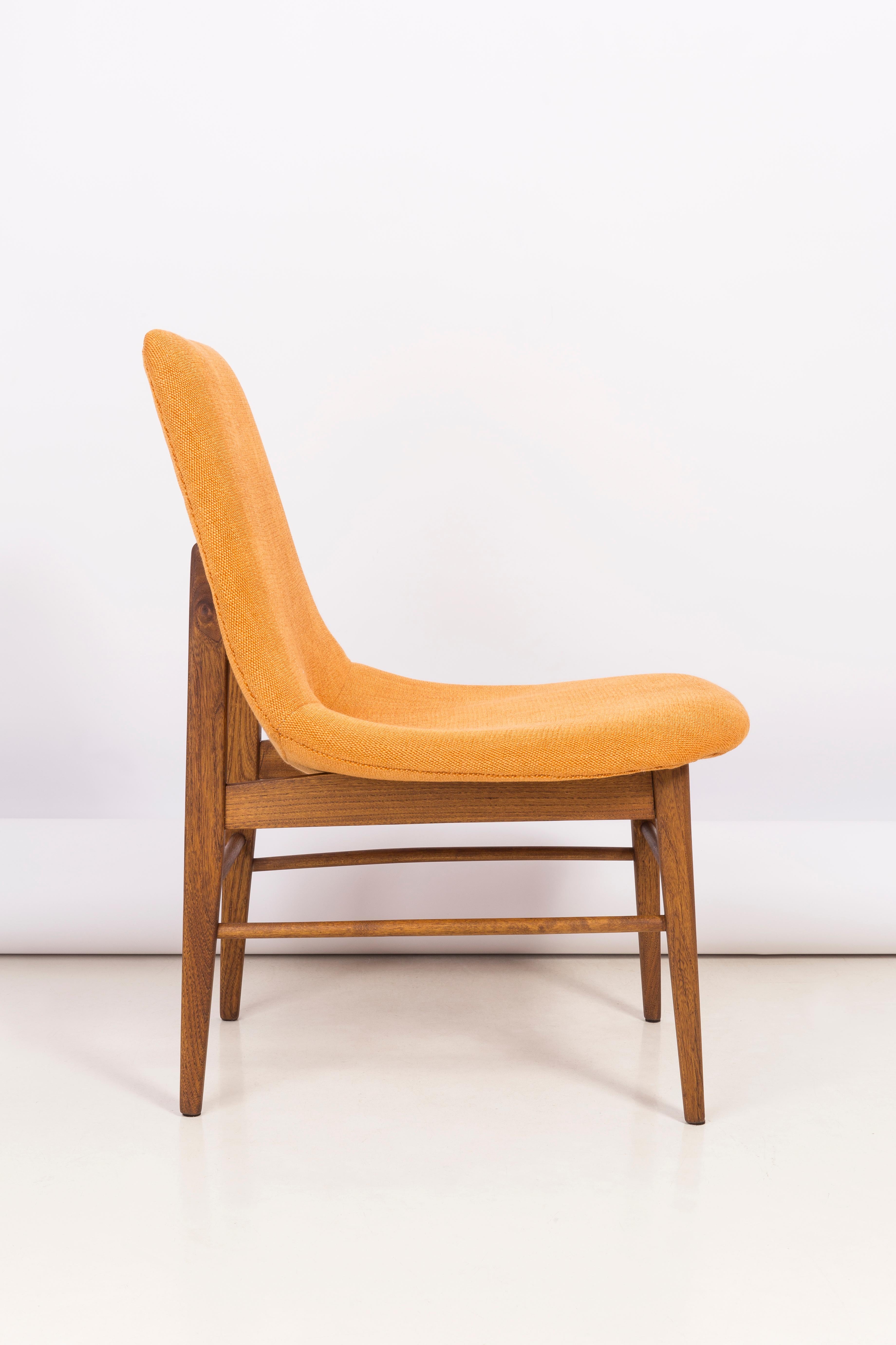 Polish Set of Two Rare 20th Century Orange Shell Chairs, H. Lachert, 1960s For Sale