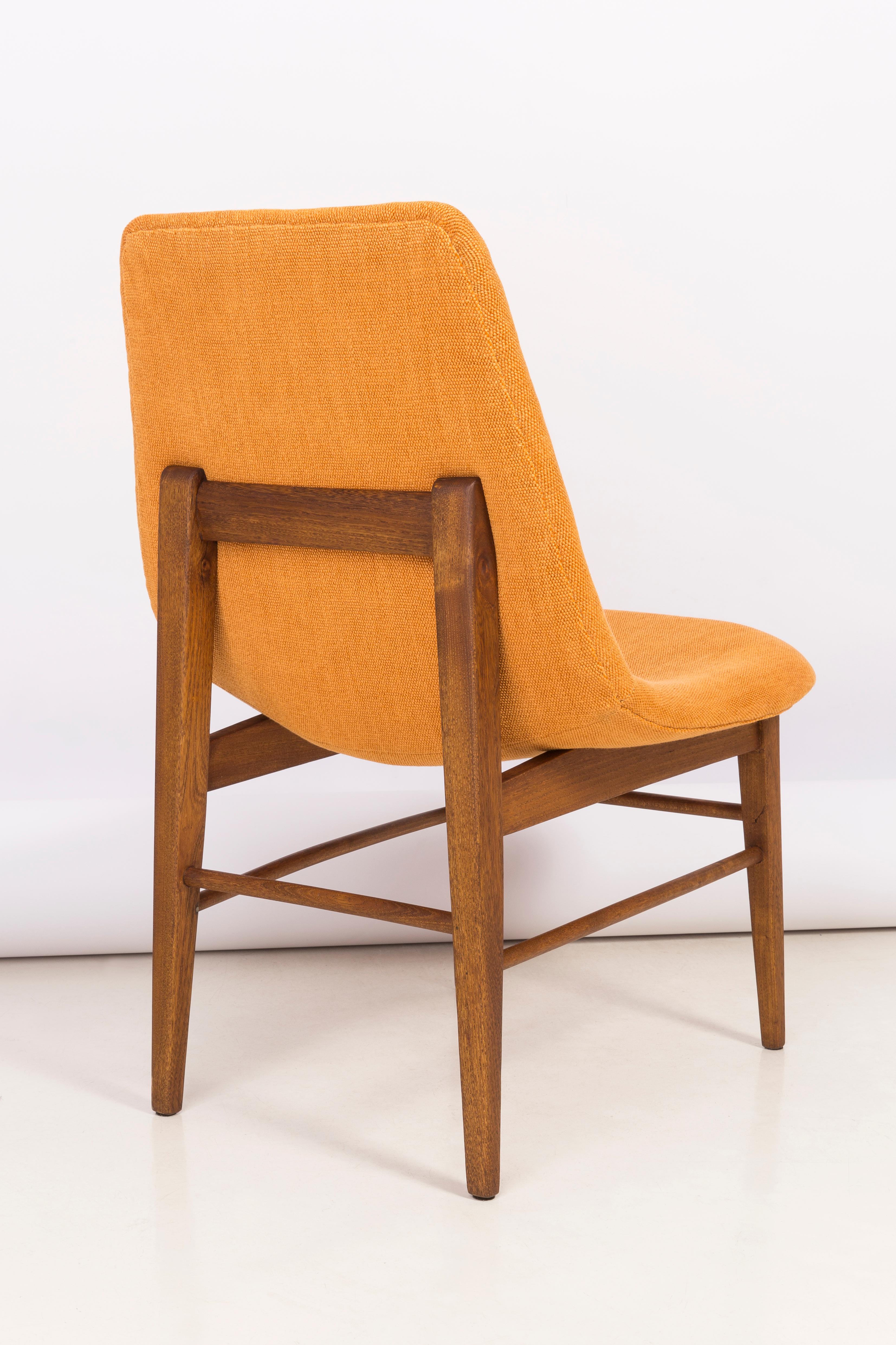 Textile Set of Two Rare 20th Century Orange Shell Chairs, H. Lachert, 1960s For Sale