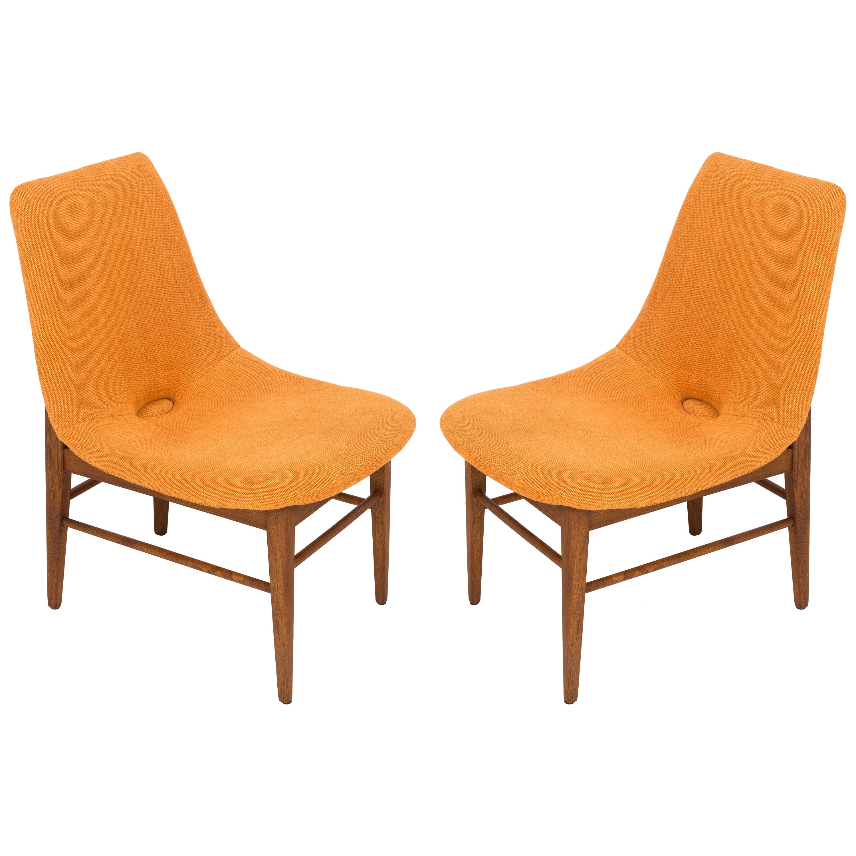 Set of Two Rare 20th Century Orange Shell Chairs, H. Lachert, 1960s For Sale