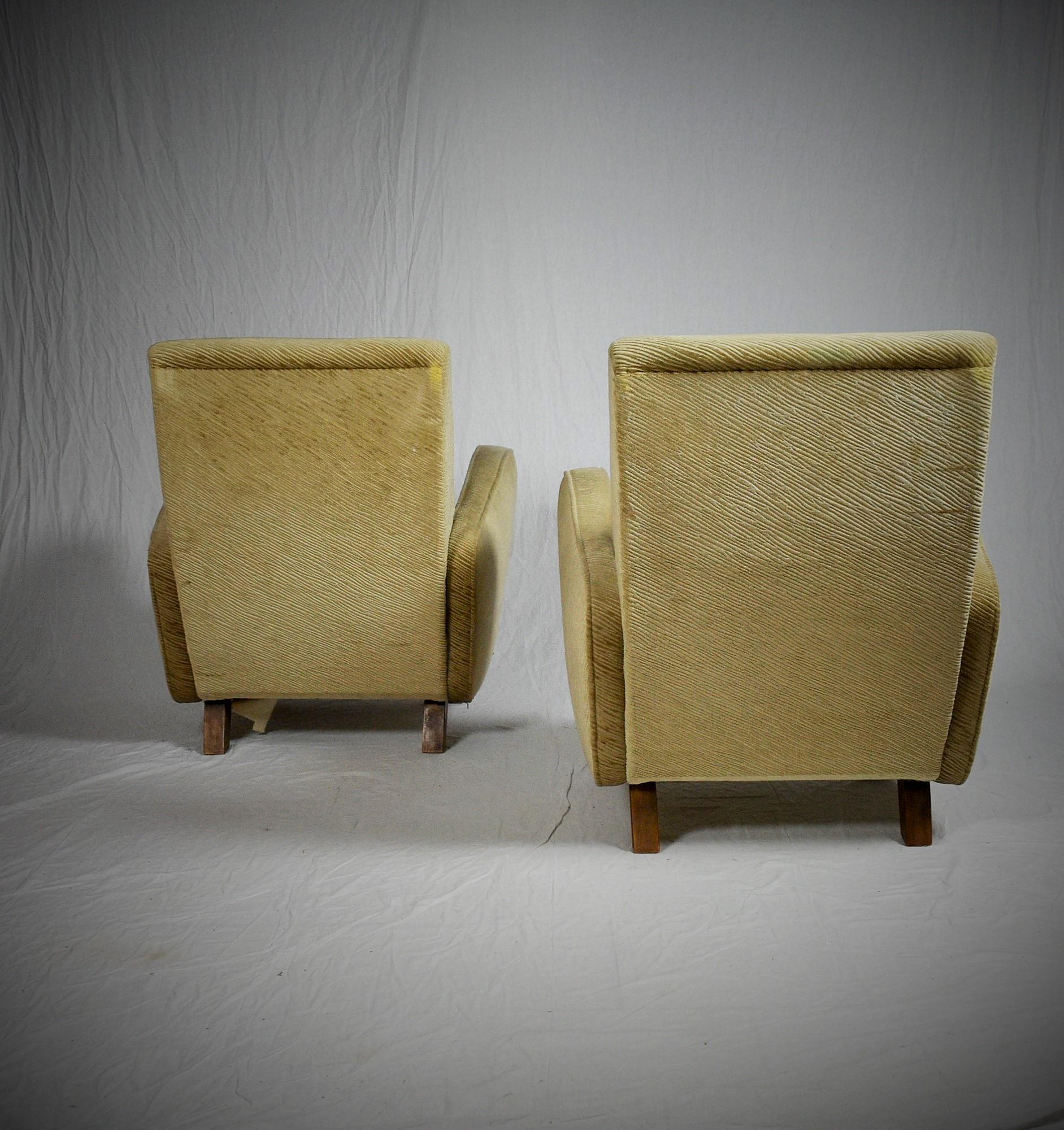 Set of Two Rare Art Deco Armchairs H-283 by Jindřich Halabala, 1930s 4