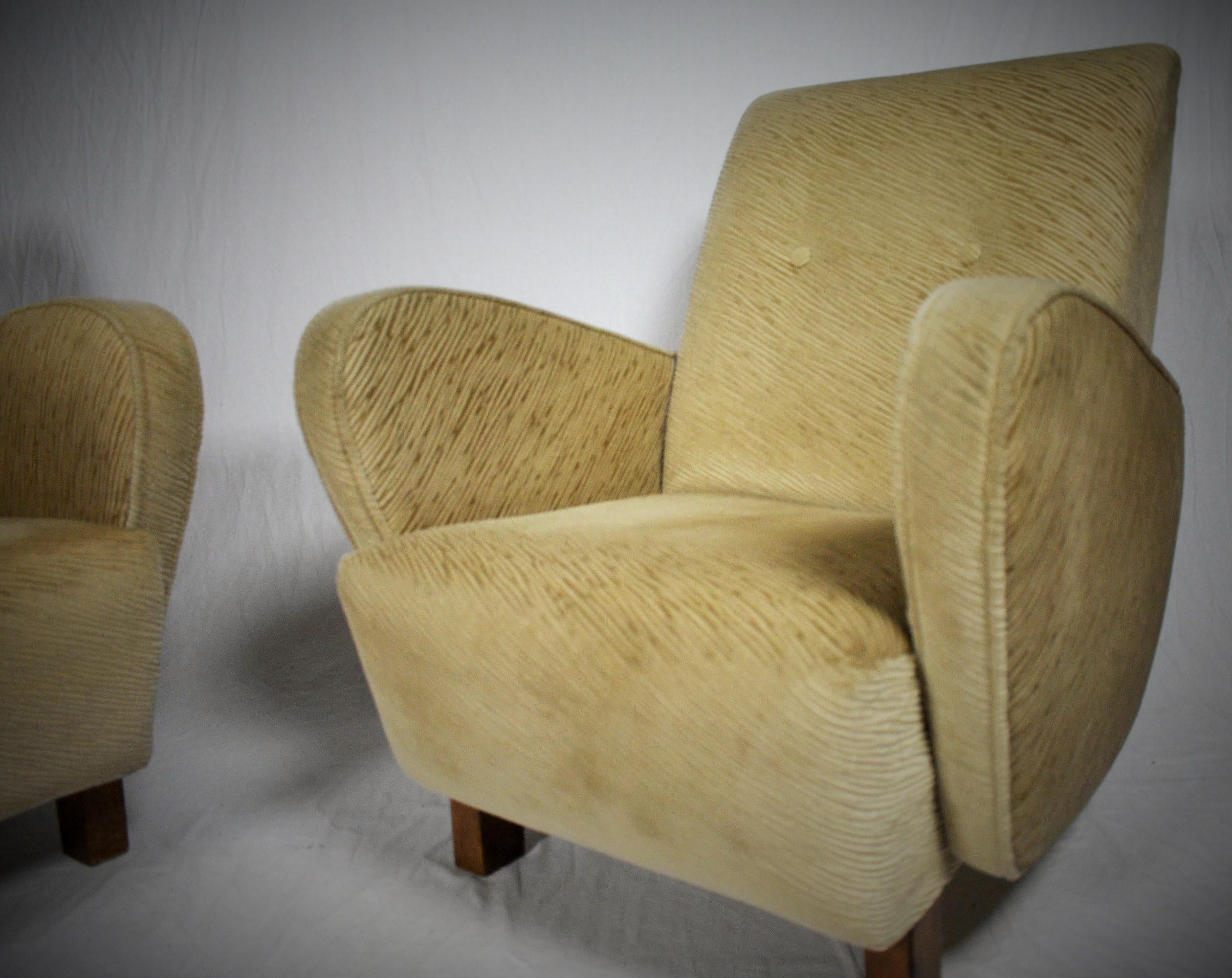 Set of Two Rare Art Deco Armchairs H-283 by Jindřich Halabala, 1930s 7