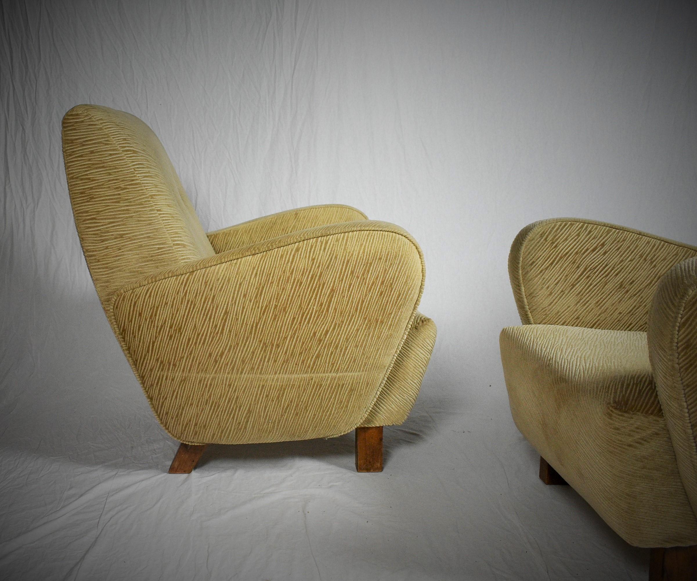 Set of Two Rare Art Deco Armchairs H-283 by Jindřich Halabala, 1930s In Good Condition In Praha, CZ