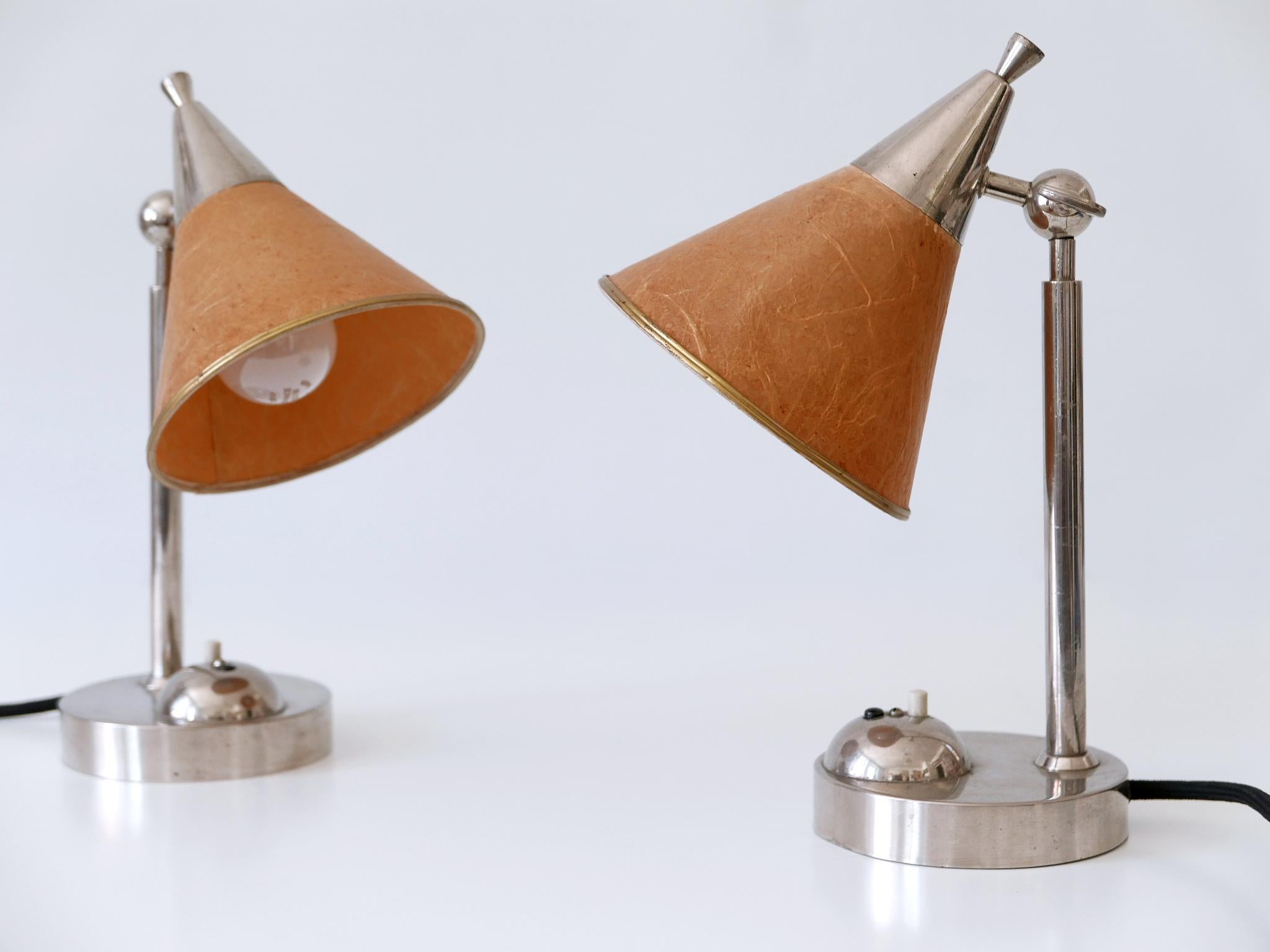 Ensemble de deux rares lampes de table ou appliques de chevet Art Déco Bauhaus, Allemagne, années 1920 en vente 2