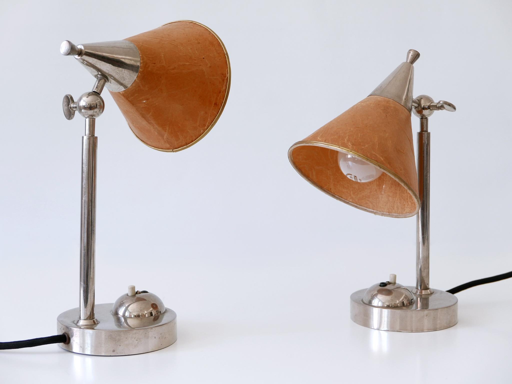 Set of Two Rare Art Deco Bauhaus Bedside Table Lamps or Sconces Germany 1920s For Sale 2