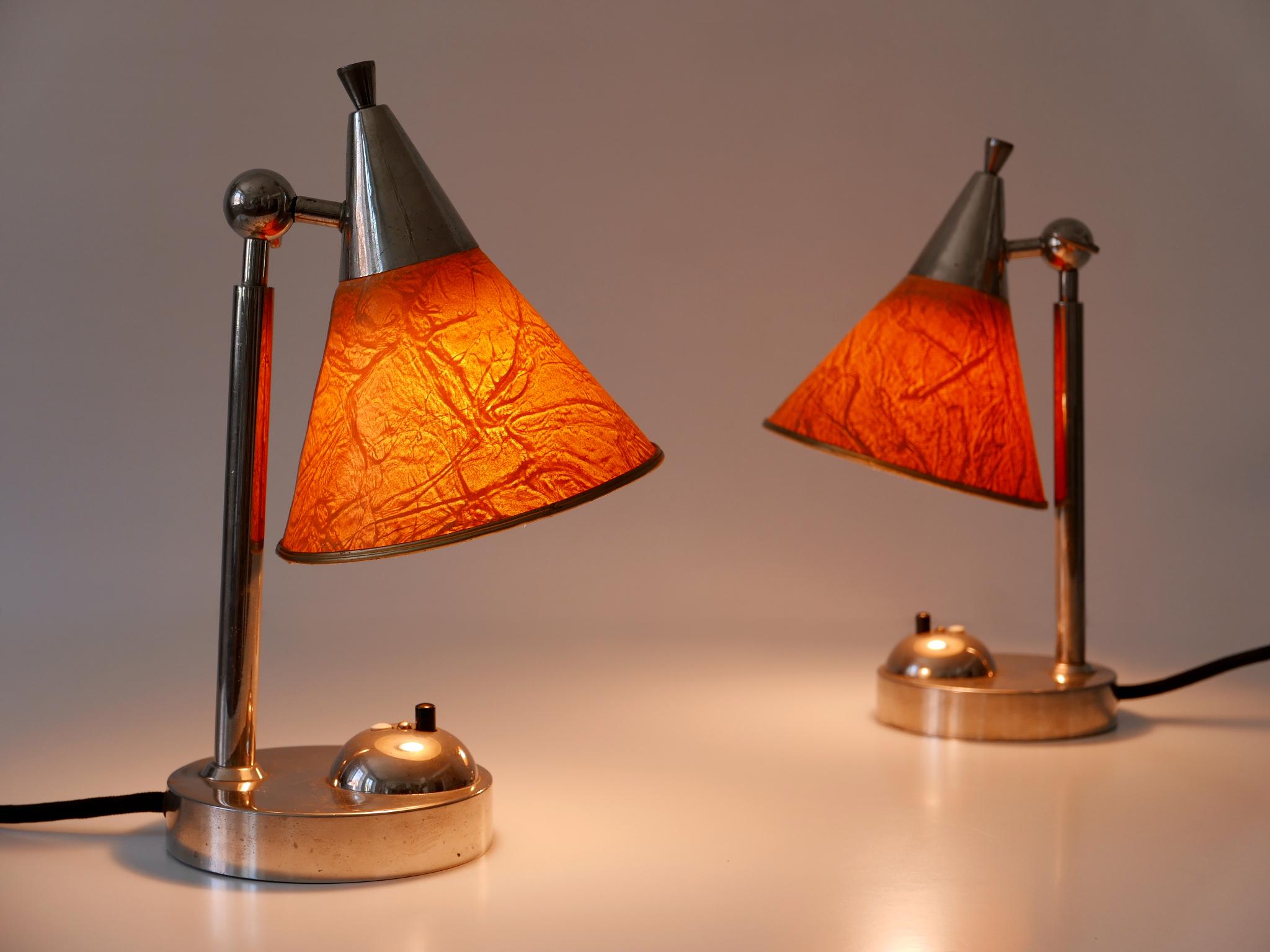 Set of Two Rare Art Deco Bauhaus Bedside Table Lamps or Sconces Germany 1920s For Sale 3