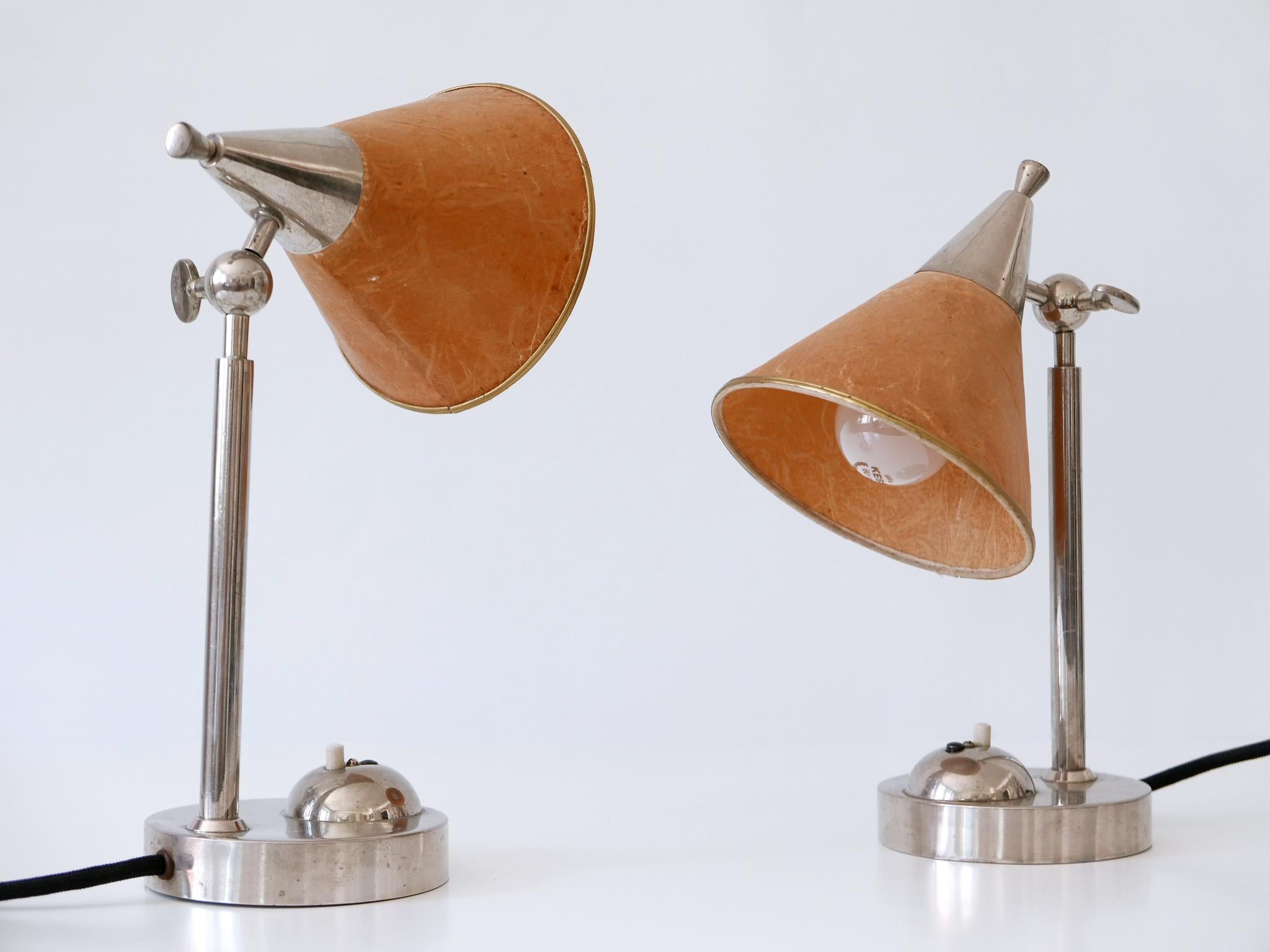Set of Two Rare Art Deco Bauhaus Bedside Table Lamps or Sconces Germany 1920s For Sale 4