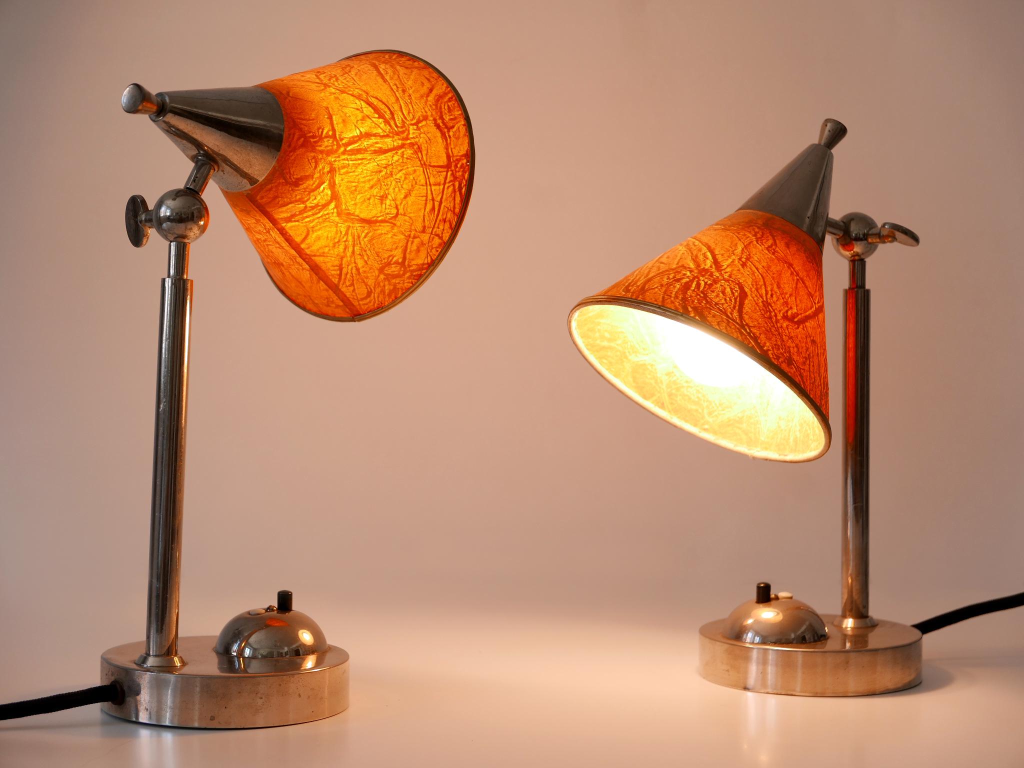 Set of Two Rare Art Deco Bauhaus Bedside Table Lamps or Sconces Germany 1920s For Sale 5