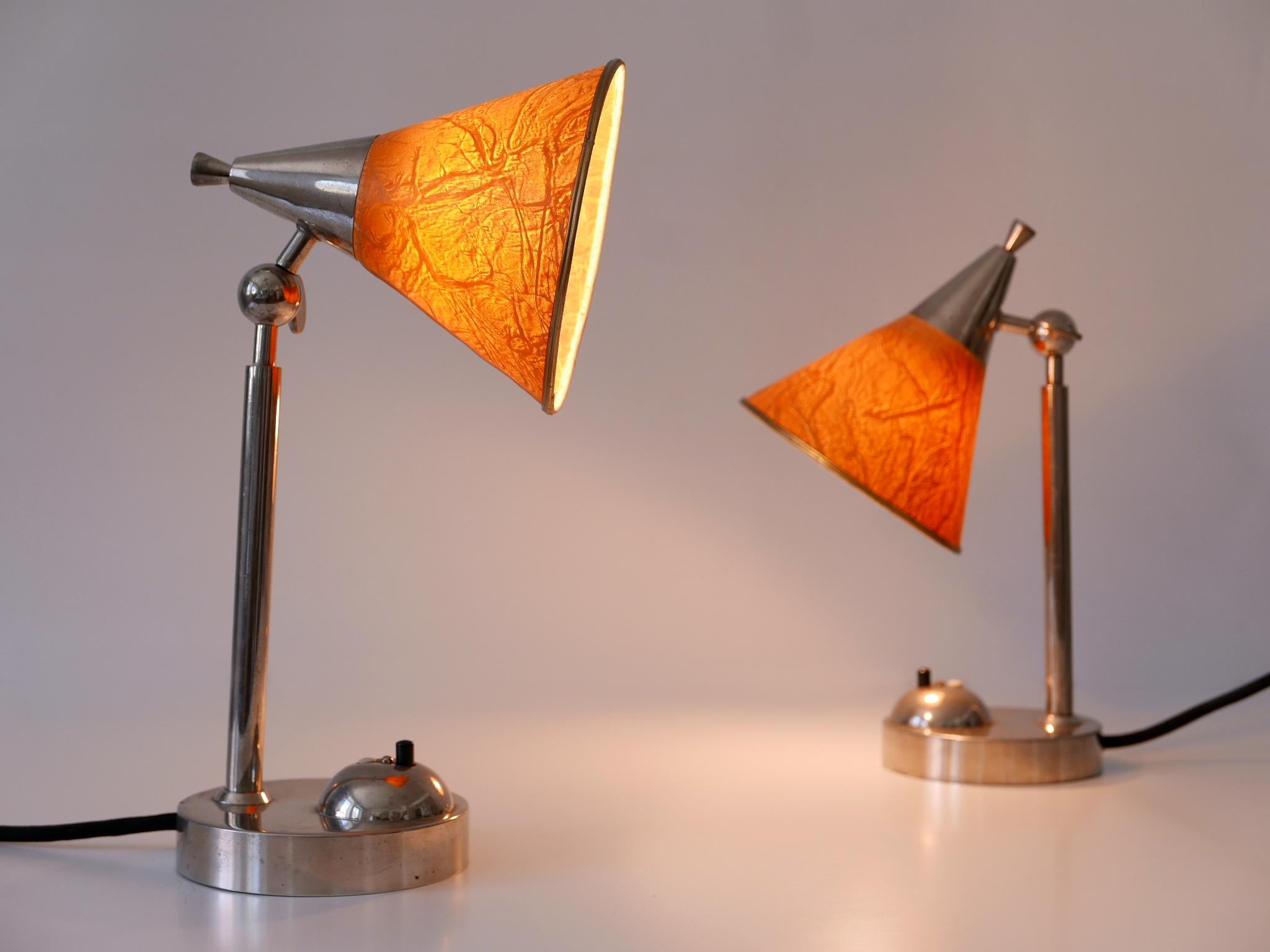 Set of Two Rare Art Deco Bauhaus Bedside Table Lamps or Sconces Germany 1920s For Sale 7