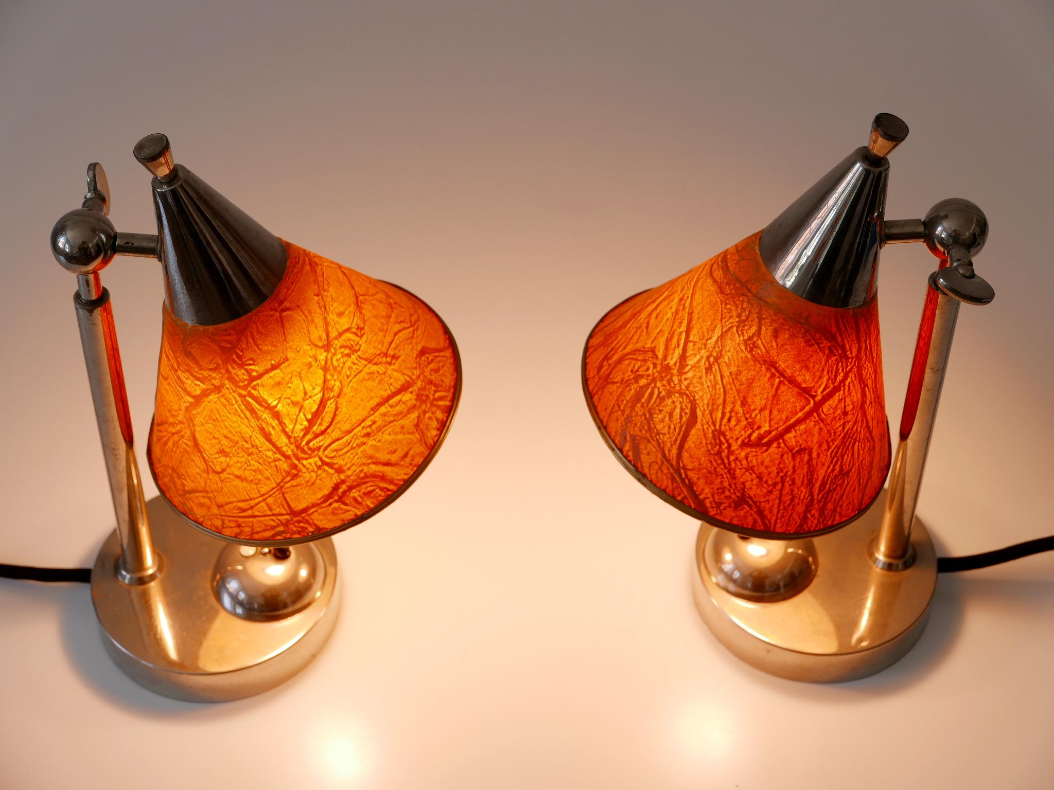 Set of Two Rare Art Deco Bauhaus Bedside Table Lamps or Sconces Germany 1920s For Sale 8