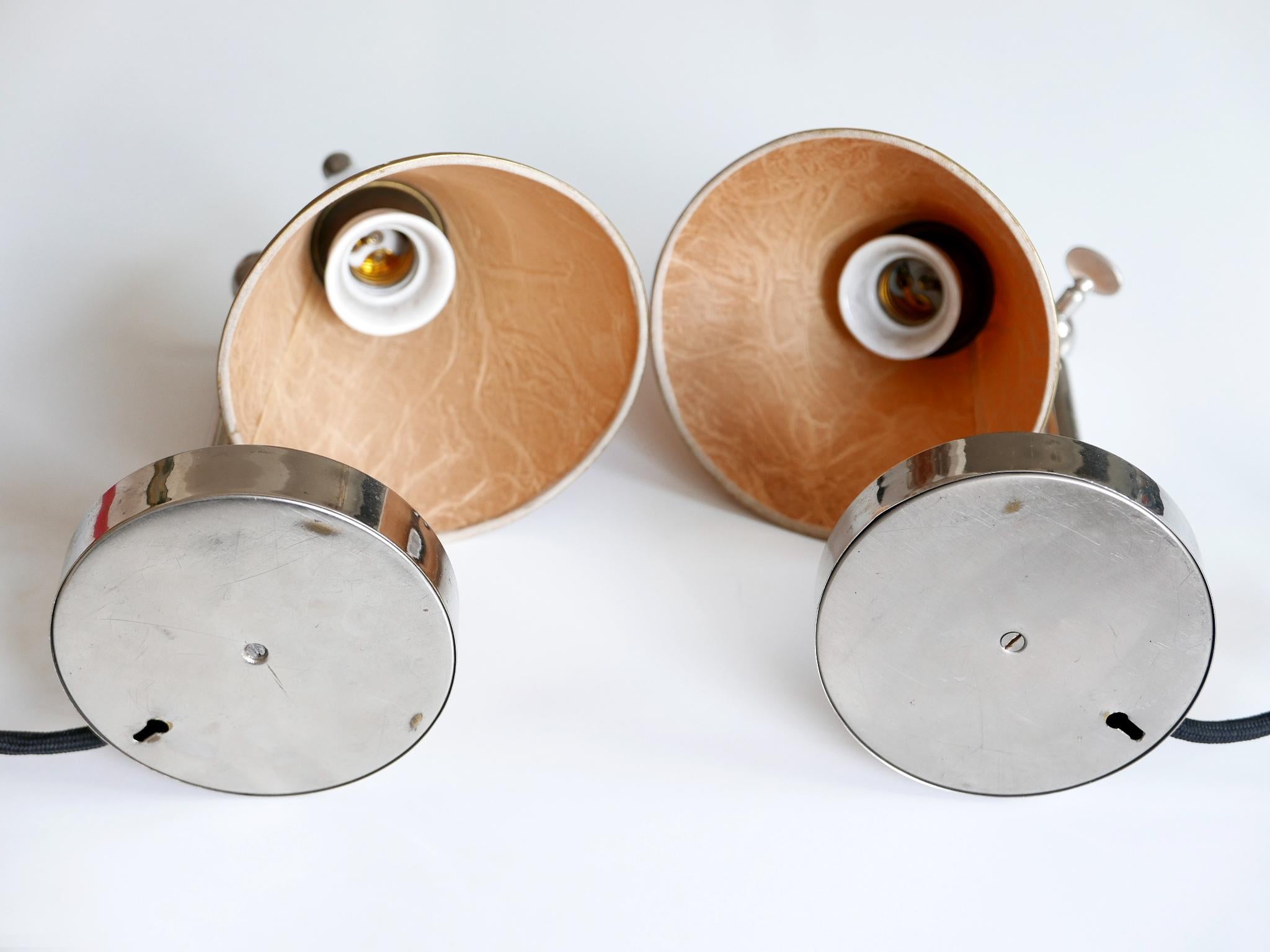 Set of Two Rare Art Deco Bauhaus Bedside Table Lamps or Sconces Germany 1920s For Sale 11