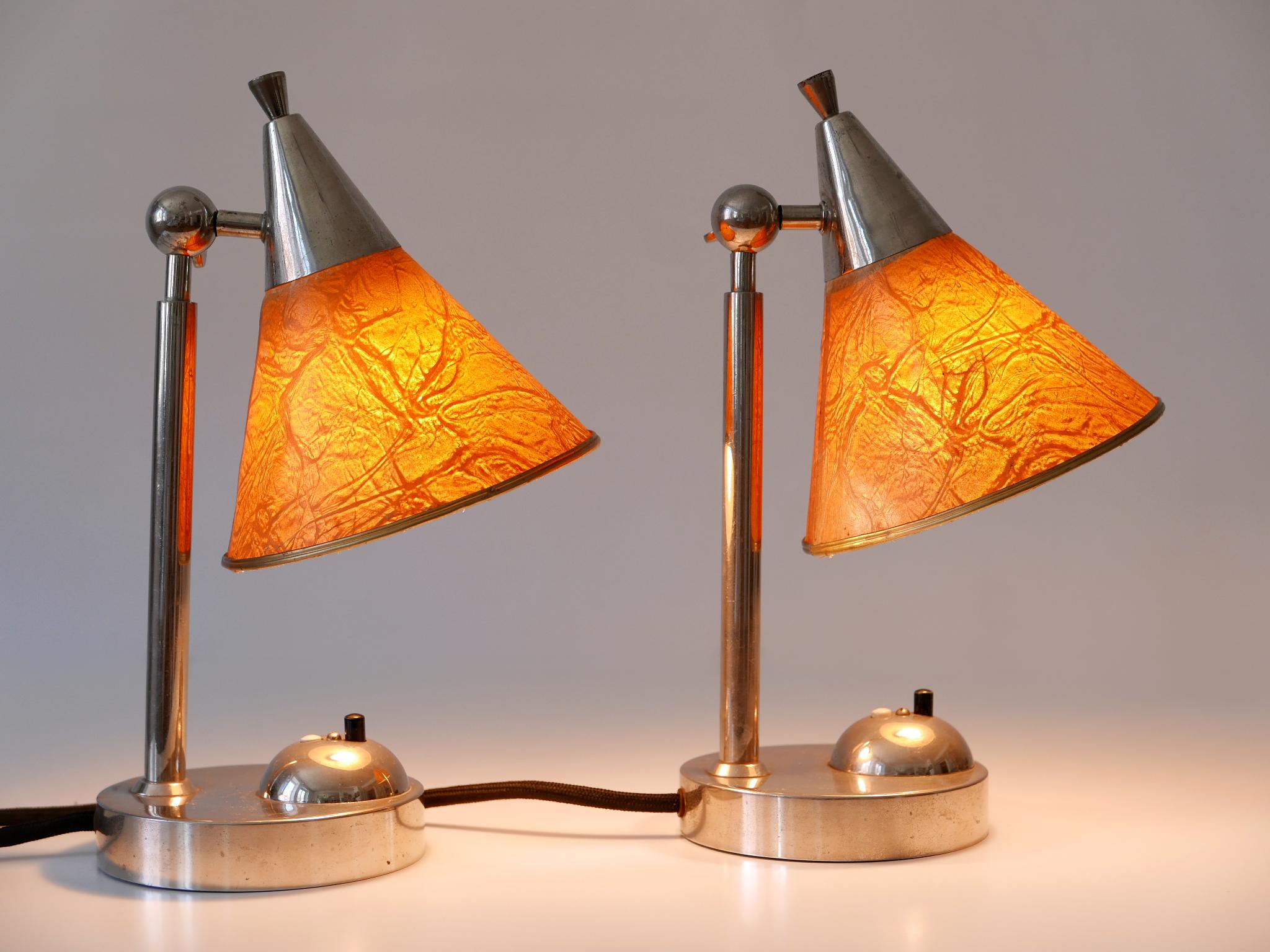 Allemand Ensemble de deux rares lampes de table ou appliques de chevet Art Déco Bauhaus, Allemagne, années 1920 en vente