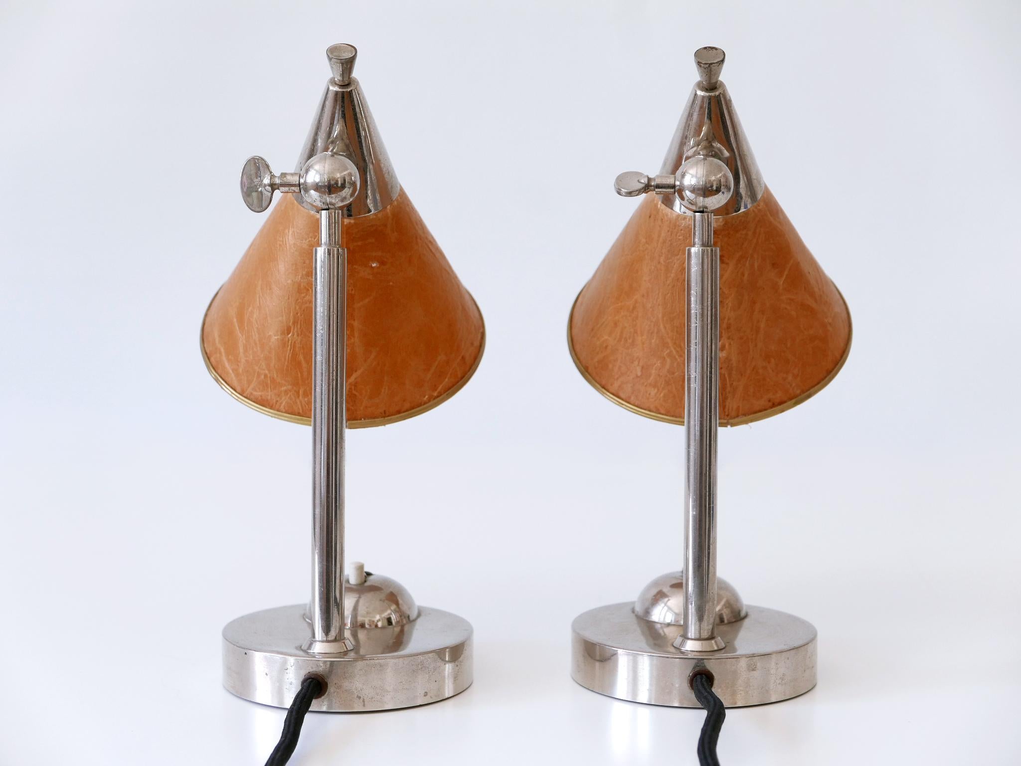 Ensemble de deux rares lampes de table ou appliques de chevet Art Déco Bauhaus, Allemagne, années 1920 en vente 1