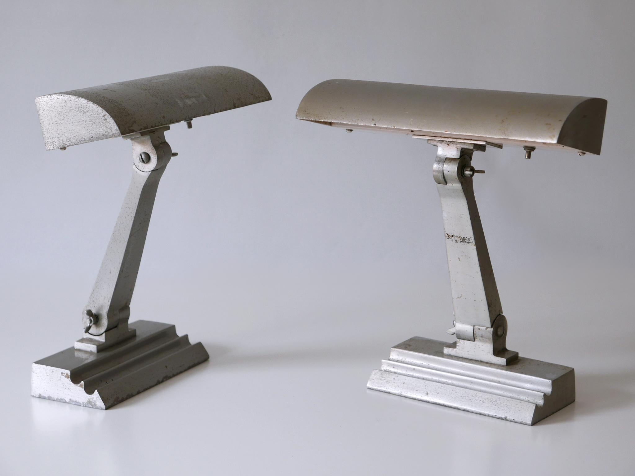 American Set of Two Rare Art Deco Desk or Table Lamps from an US Cruiser Ship, 1920s For Sale