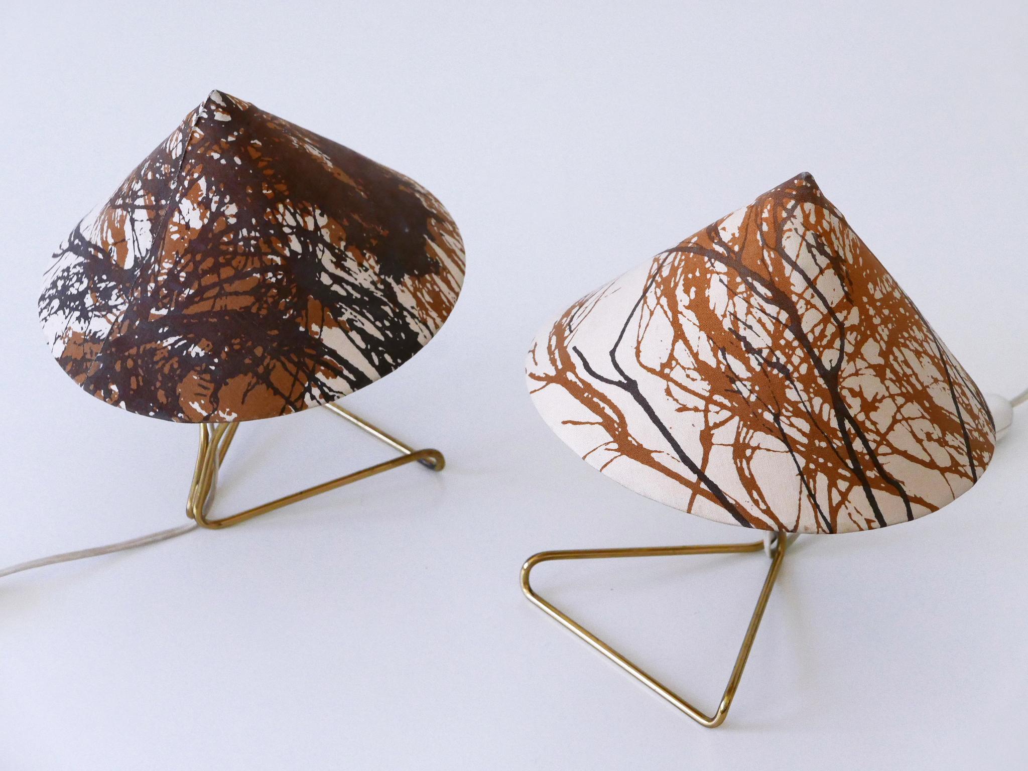 Ensemble de deux rares lampes de table ou appliques en anguille par Rupert Nikoll, Autriche, 1952 en vente 3