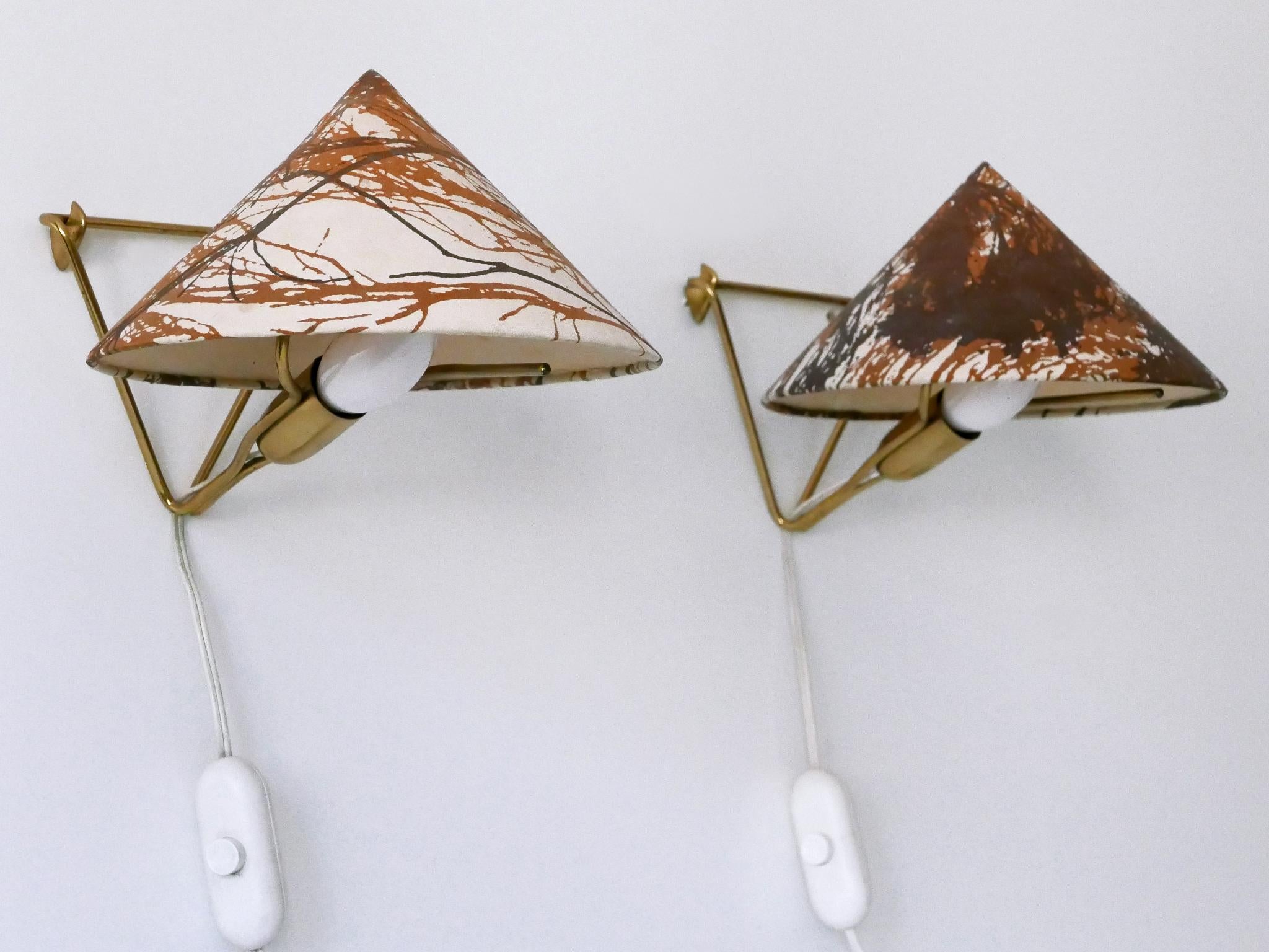 Ensemble de deux rares lampes de table ou appliques en anguille par Rupert Nikoll, Autriche, 1952 en vente 6