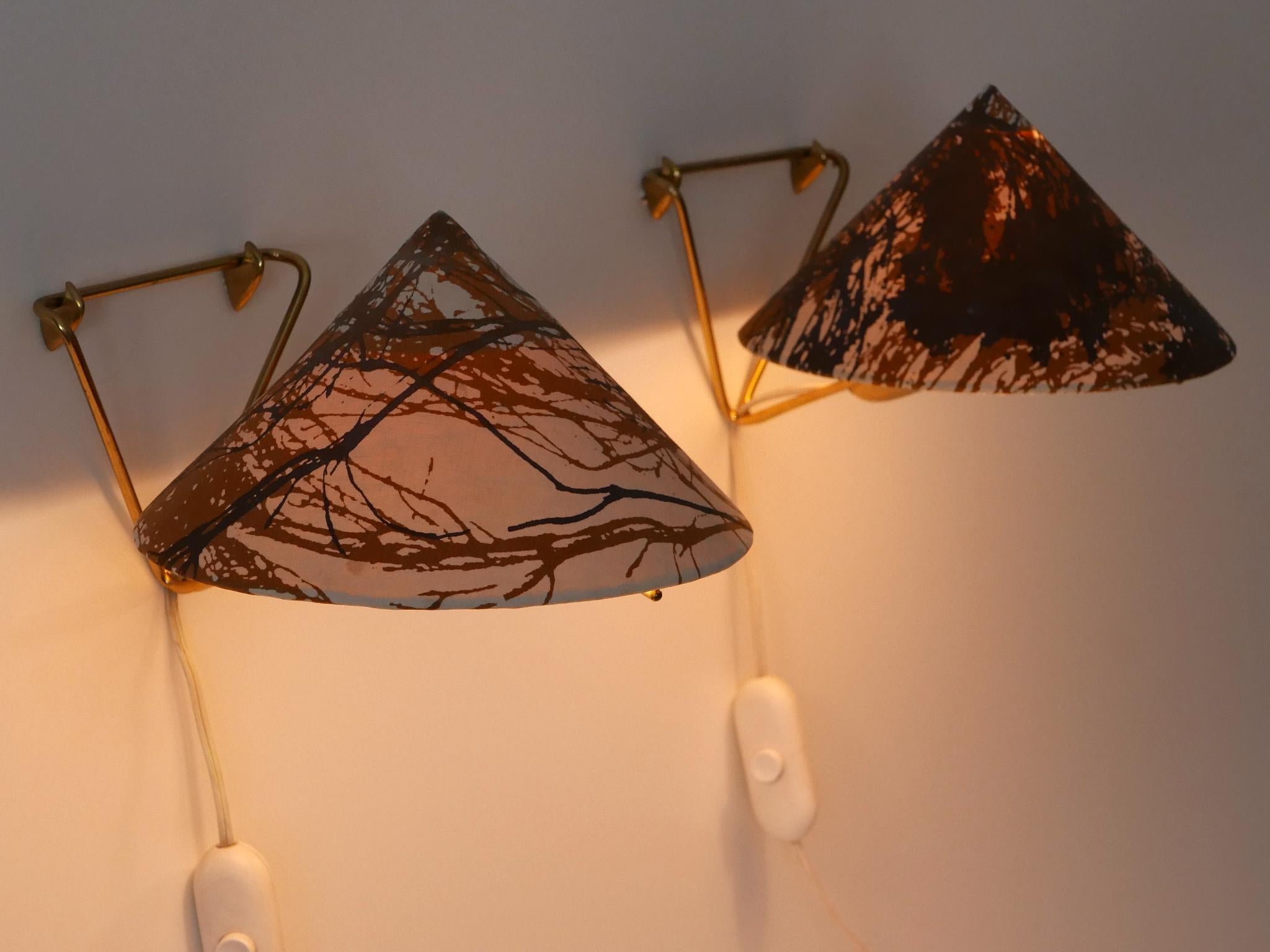 Ensemble de deux rares lampes de table ou appliques en anguille par Rupert Nikoll, Autriche, 1952 en vente 7