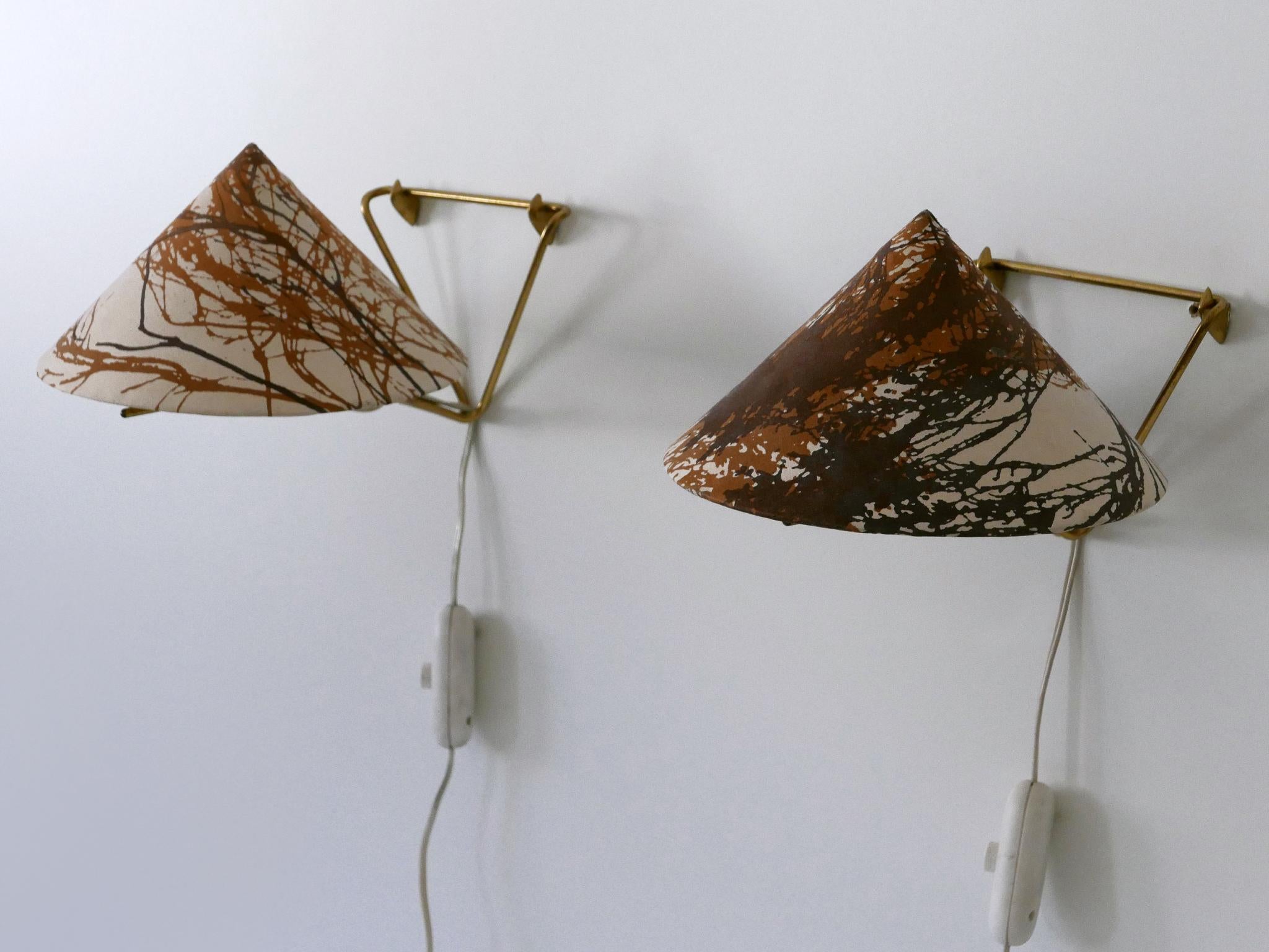 Ensemble de deux rares lampes de table ou appliques en anguille par Rupert Nikoll, Autriche, 1952 en vente 8