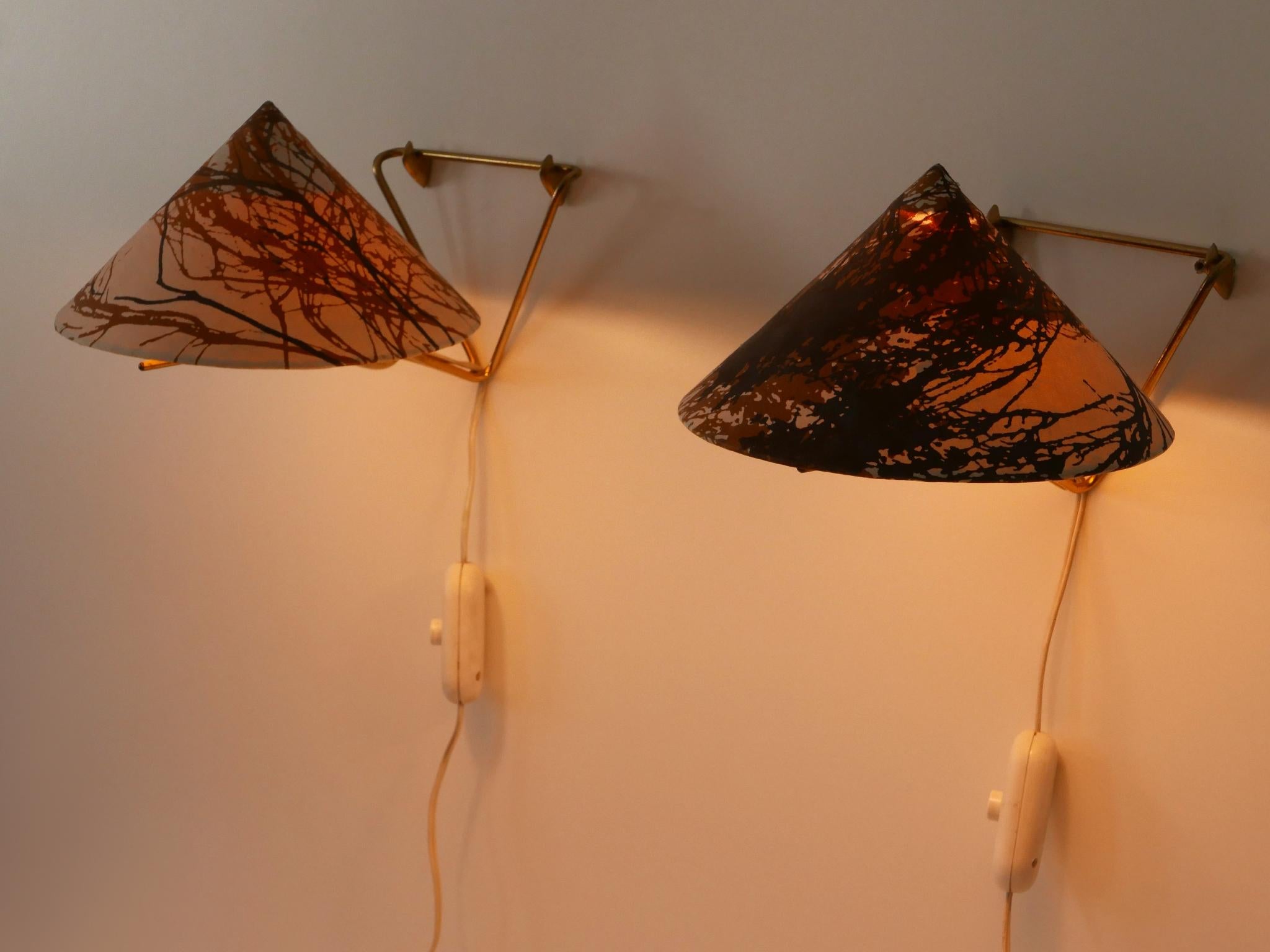 Ensemble de deux rares lampes de table ou appliques en anguille par Rupert Nikoll, Autriche, 1952 en vente 9