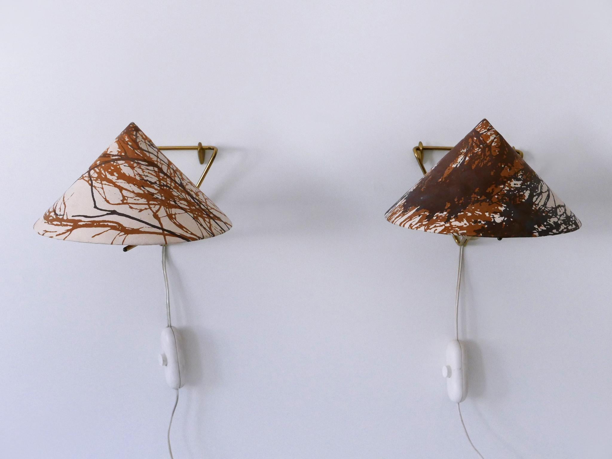 Ensemble de deux rares lampes de table ou appliques en anguille par Rupert Nikoll, Autriche, 1952 en vente 10