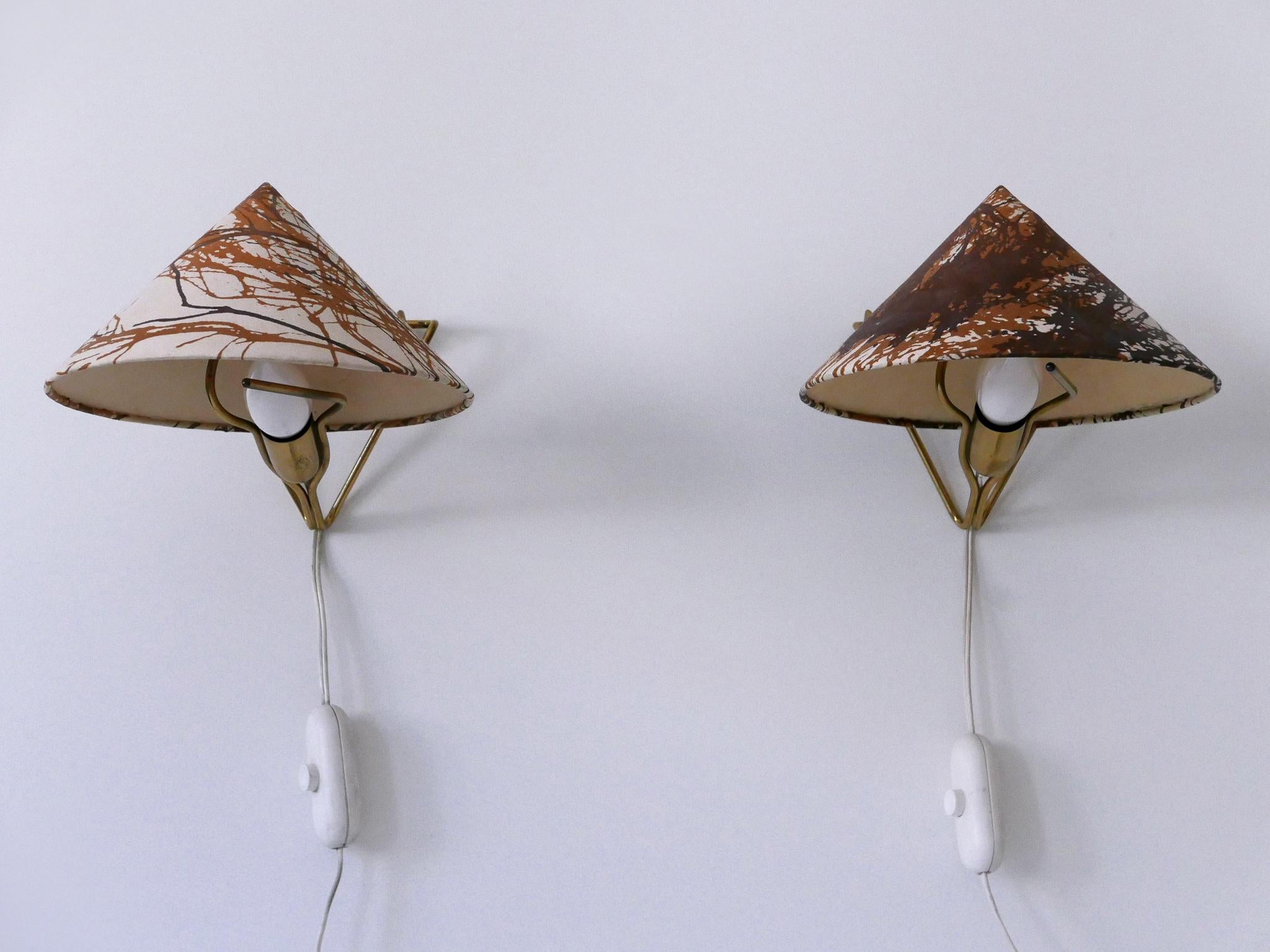 Ensemble de deux rares lampes de table ou appliques en anguille par Rupert Nikoll, Autriche, 1952 en vente 12
