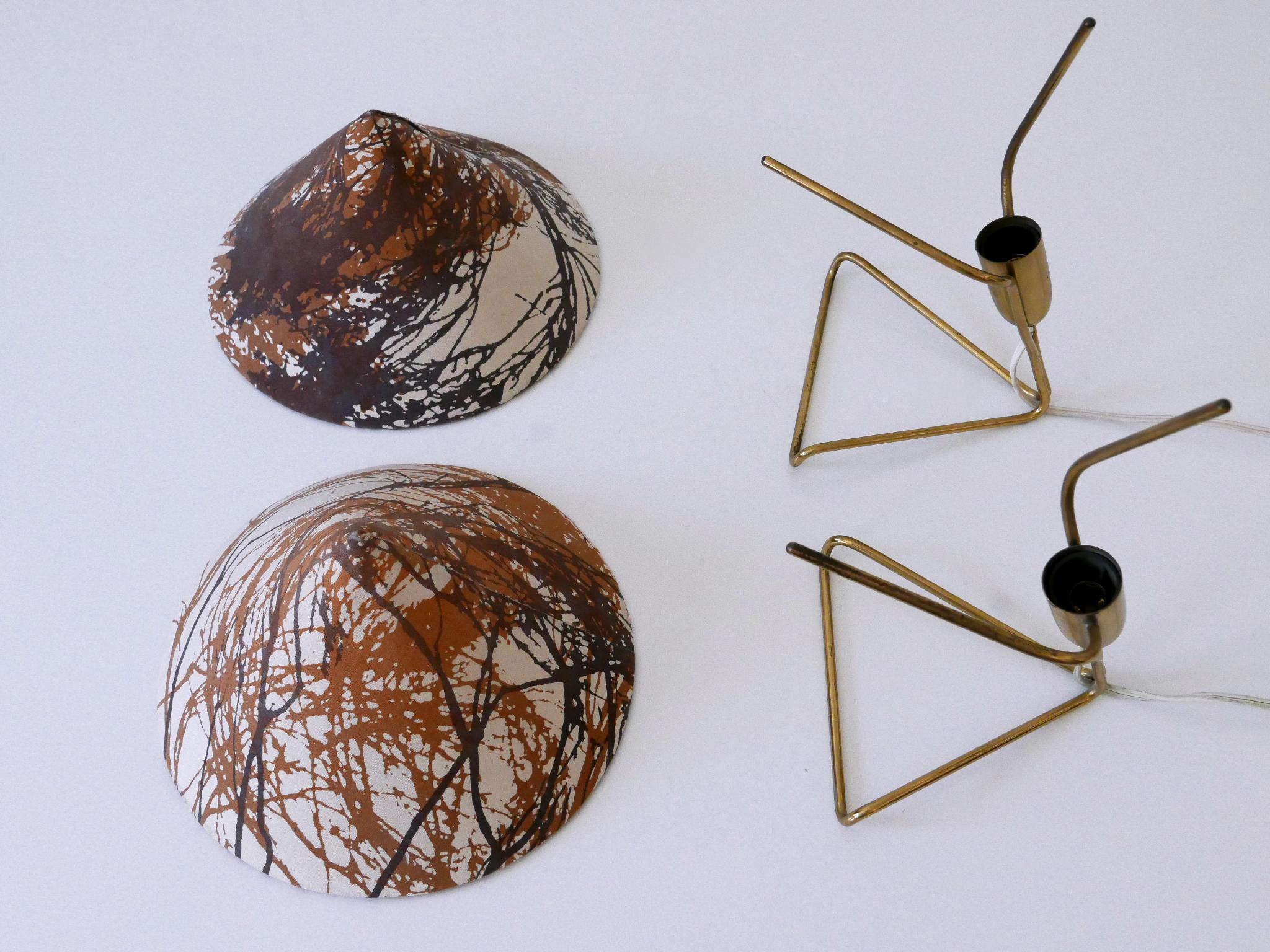 Ensemble de deux rares lampes de table ou appliques en anguille par Rupert Nikoll, Autriche, 1952 en vente 13