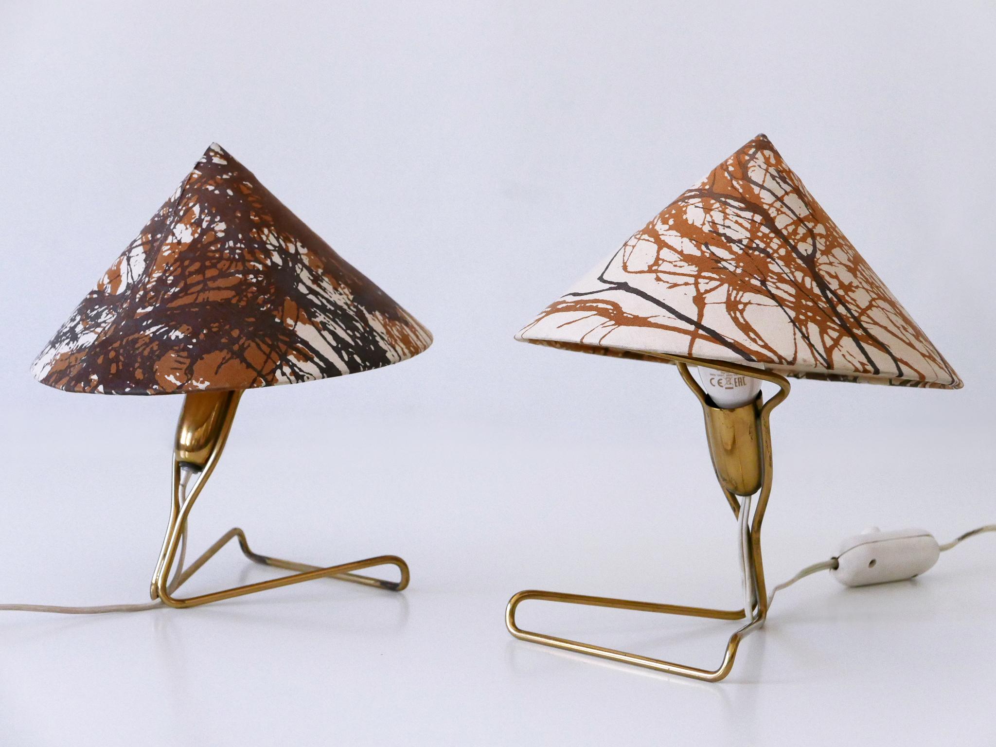 Ensemble de deux rares lampes de table ou appliques en anguille par Rupert Nikoll, Autriche, 1952 Bon état - En vente à Munich, DE