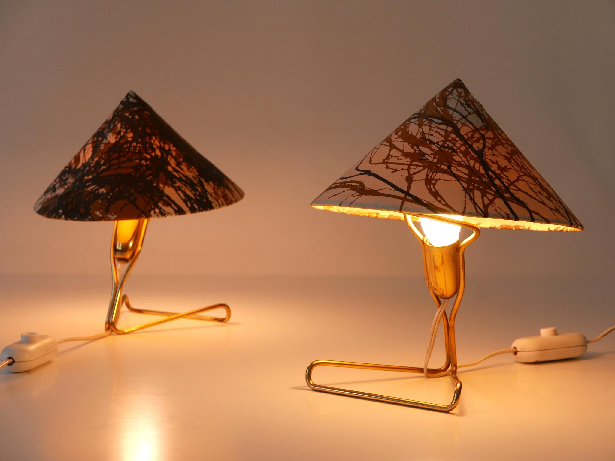 Ensemble de deux rares lampes de table ou appliques en anguille par Rupert Nikoll, Autriche, 1952 en vente 1