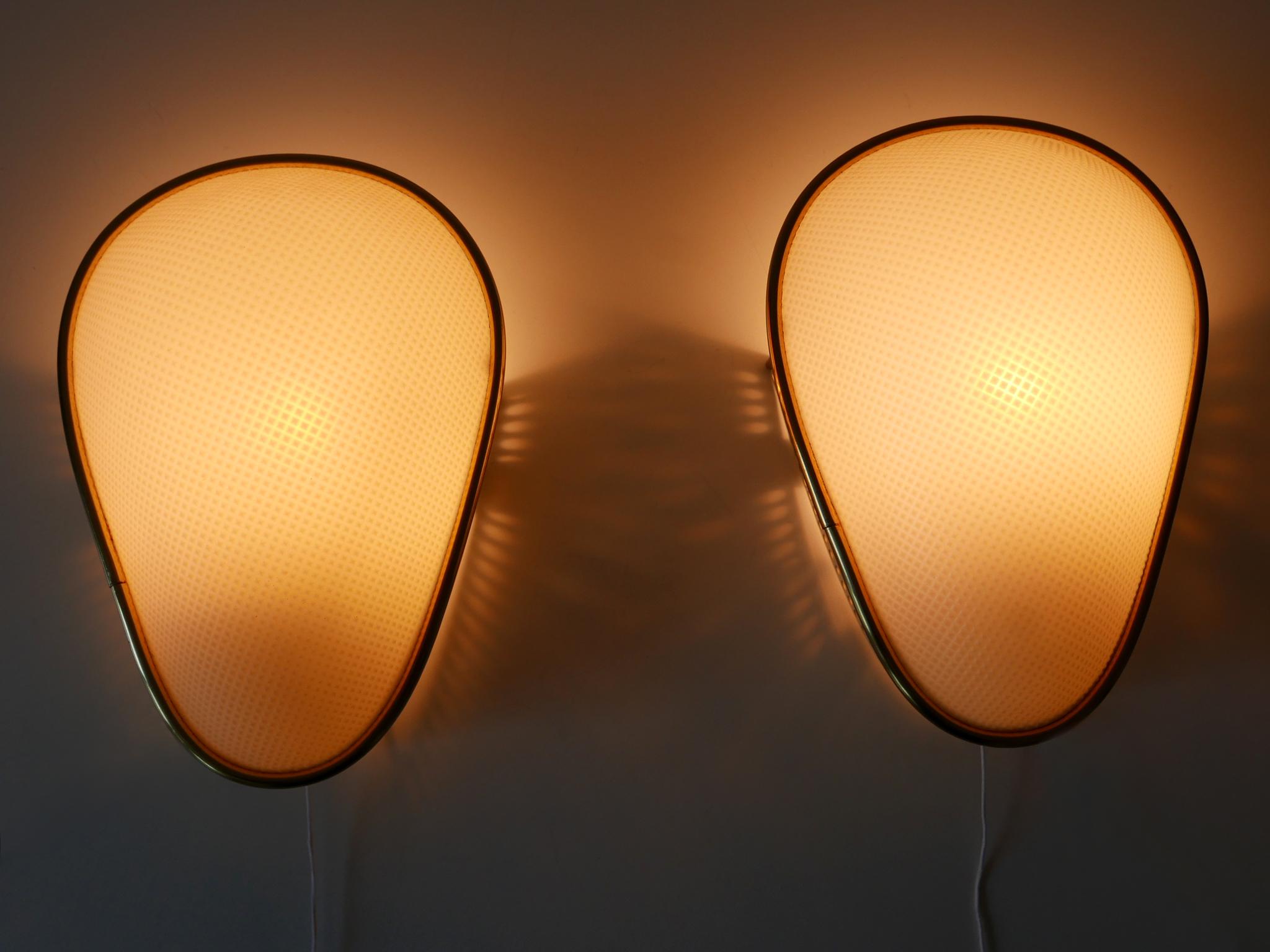 Set of Two Rare & Elegant Mid-Century Modern Sconces or Wall Lamps Germany 1950s For Sale 12