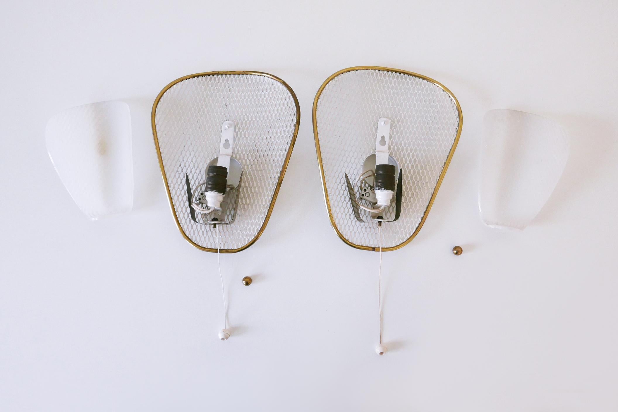 Set of Two Rare & Elegant Mid-Century Modern Sconces or Wall Lamps Germany 1950s For Sale 12