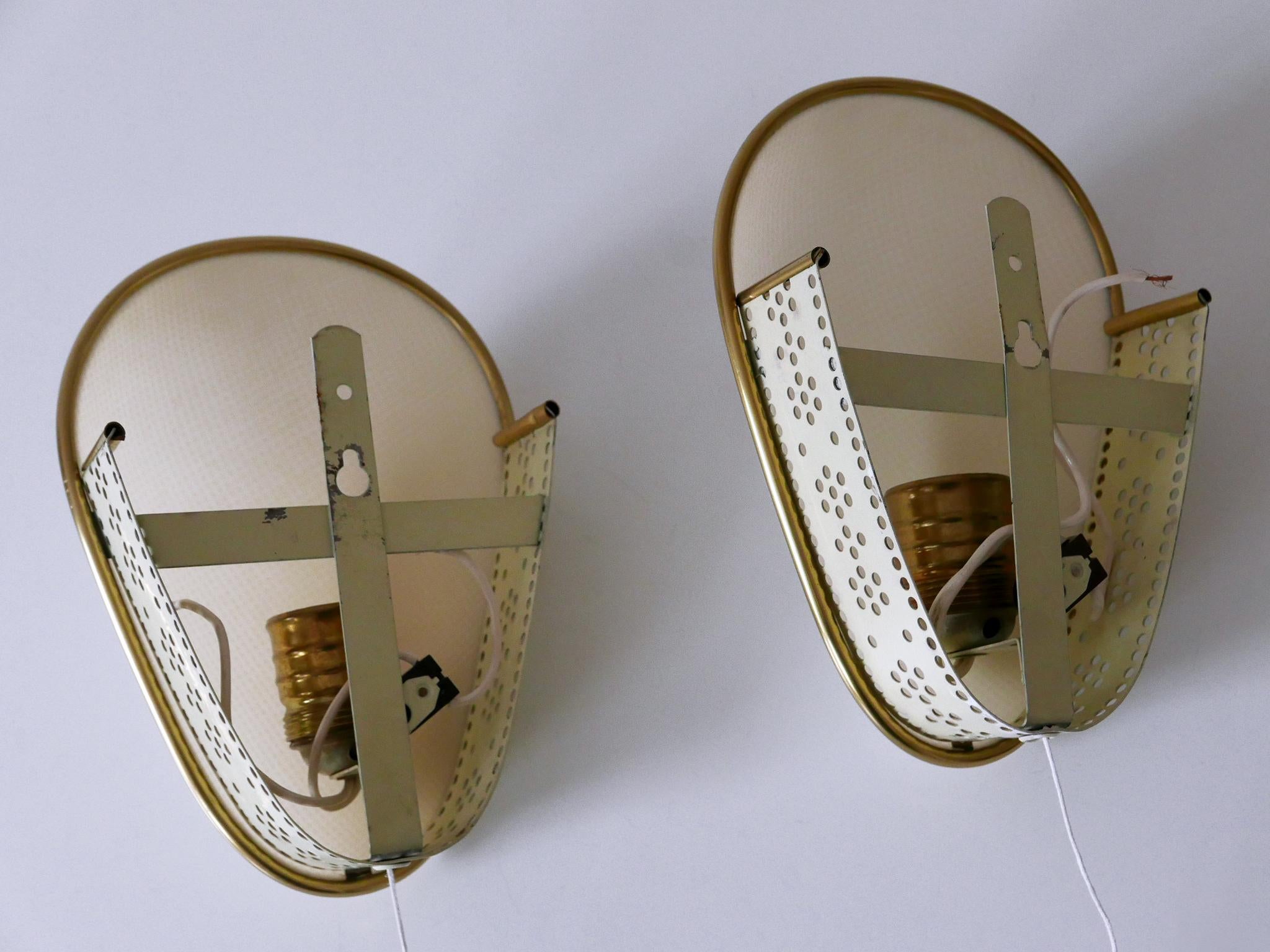 Set of Two Rare & Elegant Mid-Century Modern Sconces or Wall Lamps Germany 1950s For Sale 14