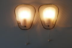 Set von zwei seltenen und eleganten Mid-Century-Modern-Wandleuchtern oder Wandlampen, Deutschland 1950er Jahre