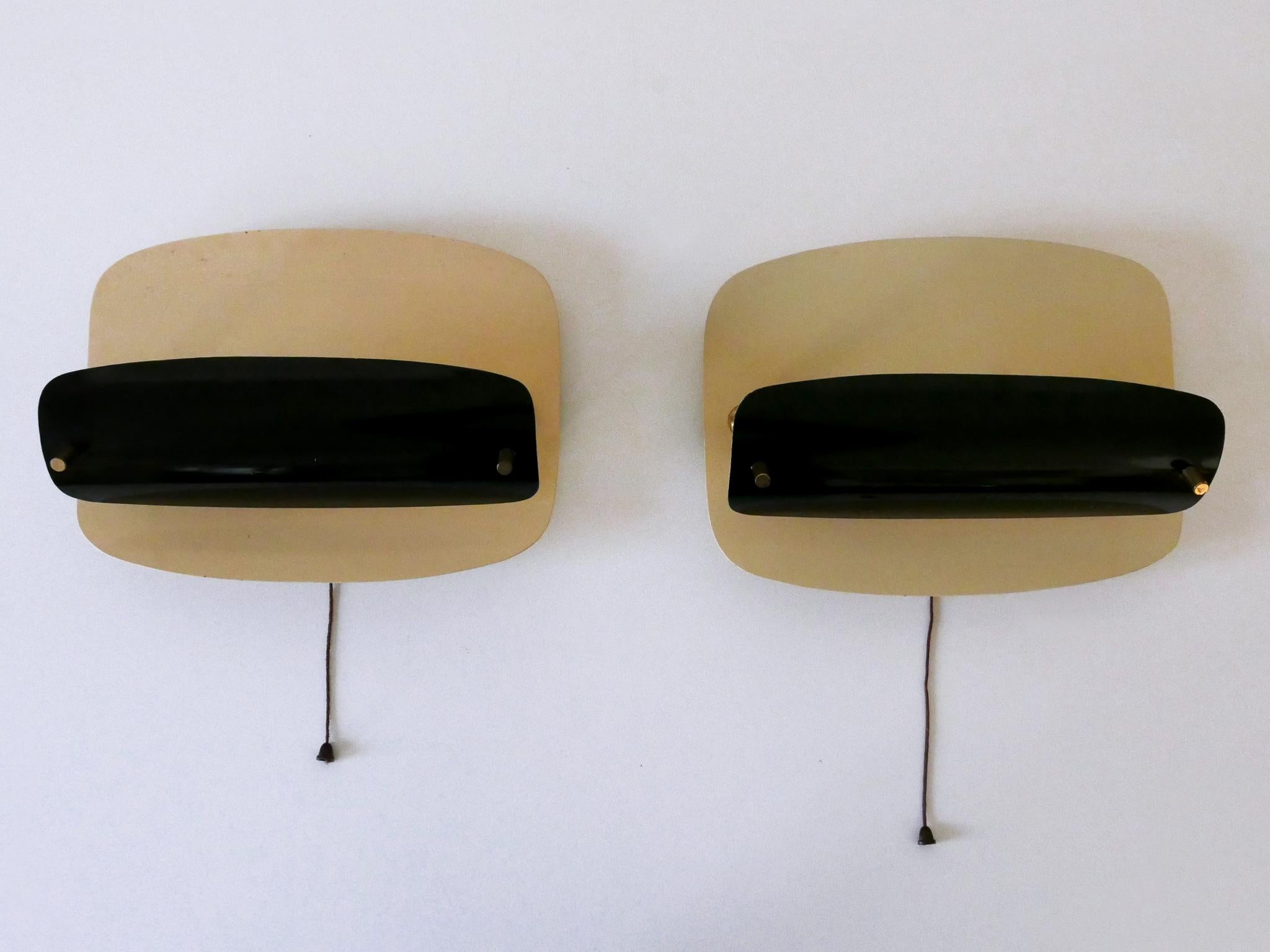 Set von zwei seltenen und eleganten Mid-Century-Modern-Wandleuchtern oder Wandlampen, Deutschland 1960er Jahre im Angebot 3