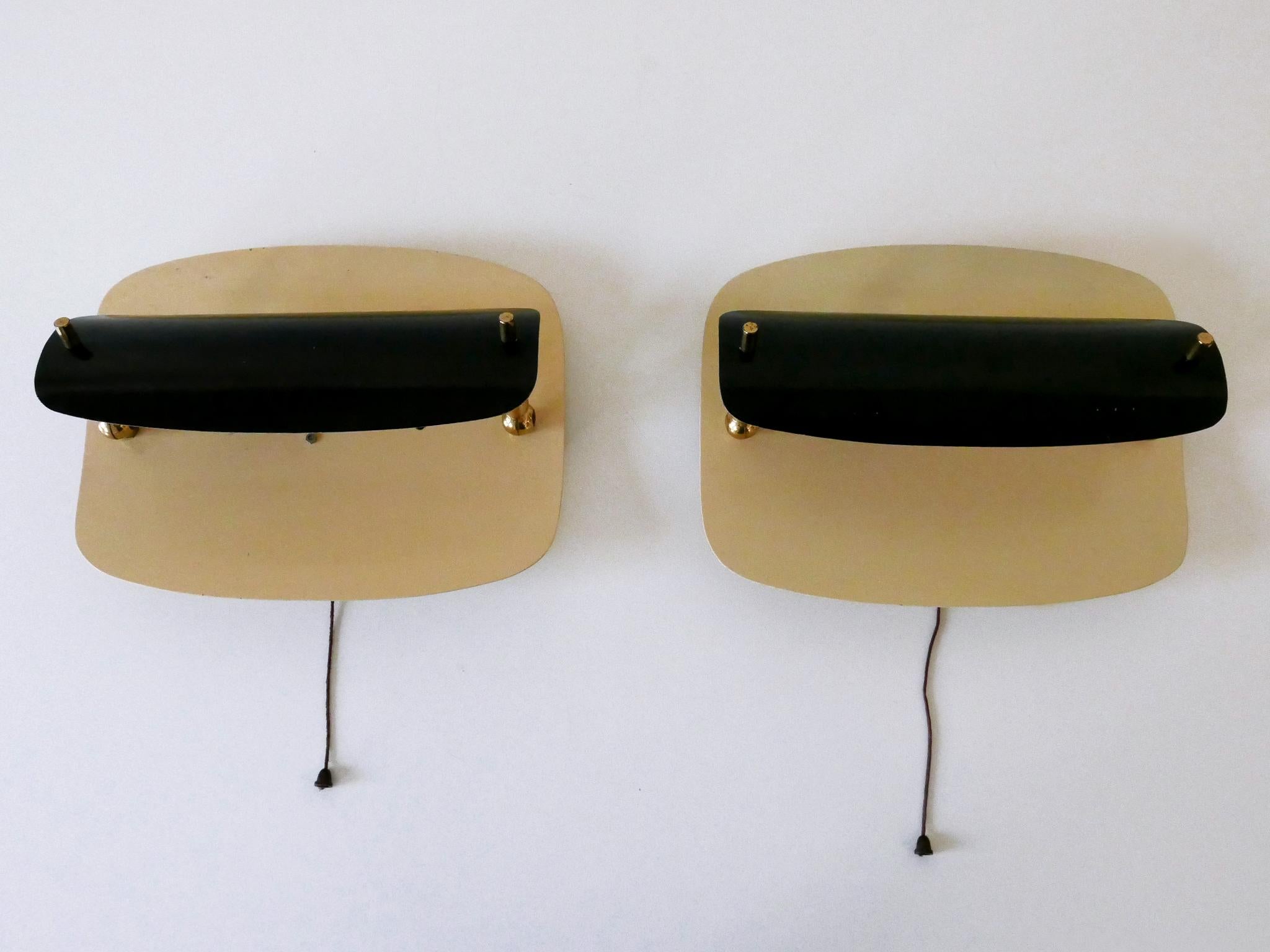 Set von zwei seltenen und eleganten Mid-Century-Modern-Wandleuchtern oder Wandlampen, Deutschland 1960er Jahre im Angebot 5
