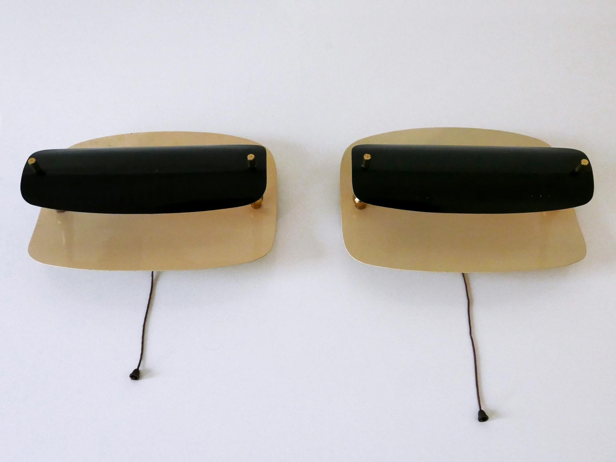 Set von zwei seltenen und eleganten Mid-Century-Modern-Wandleuchtern oder Wandlampen, Deutschland 1960er Jahre im Angebot 7