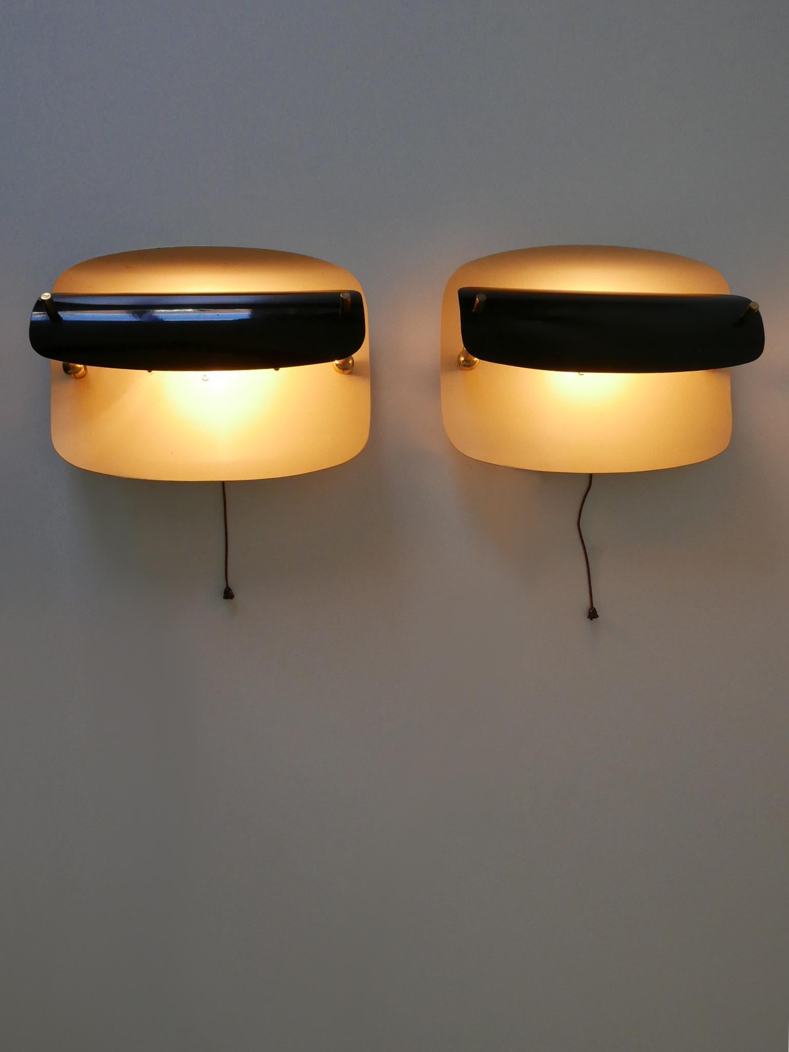 Set von zwei seltenen und eleganten Mid-Century-Modern-Wandleuchtern oder Wandlampen, Deutschland 1960er Jahre im Angebot 8